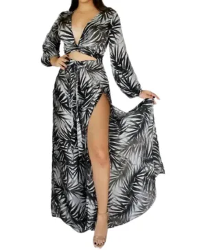 Ridley Jumpsuit Wrap Pants In Black White