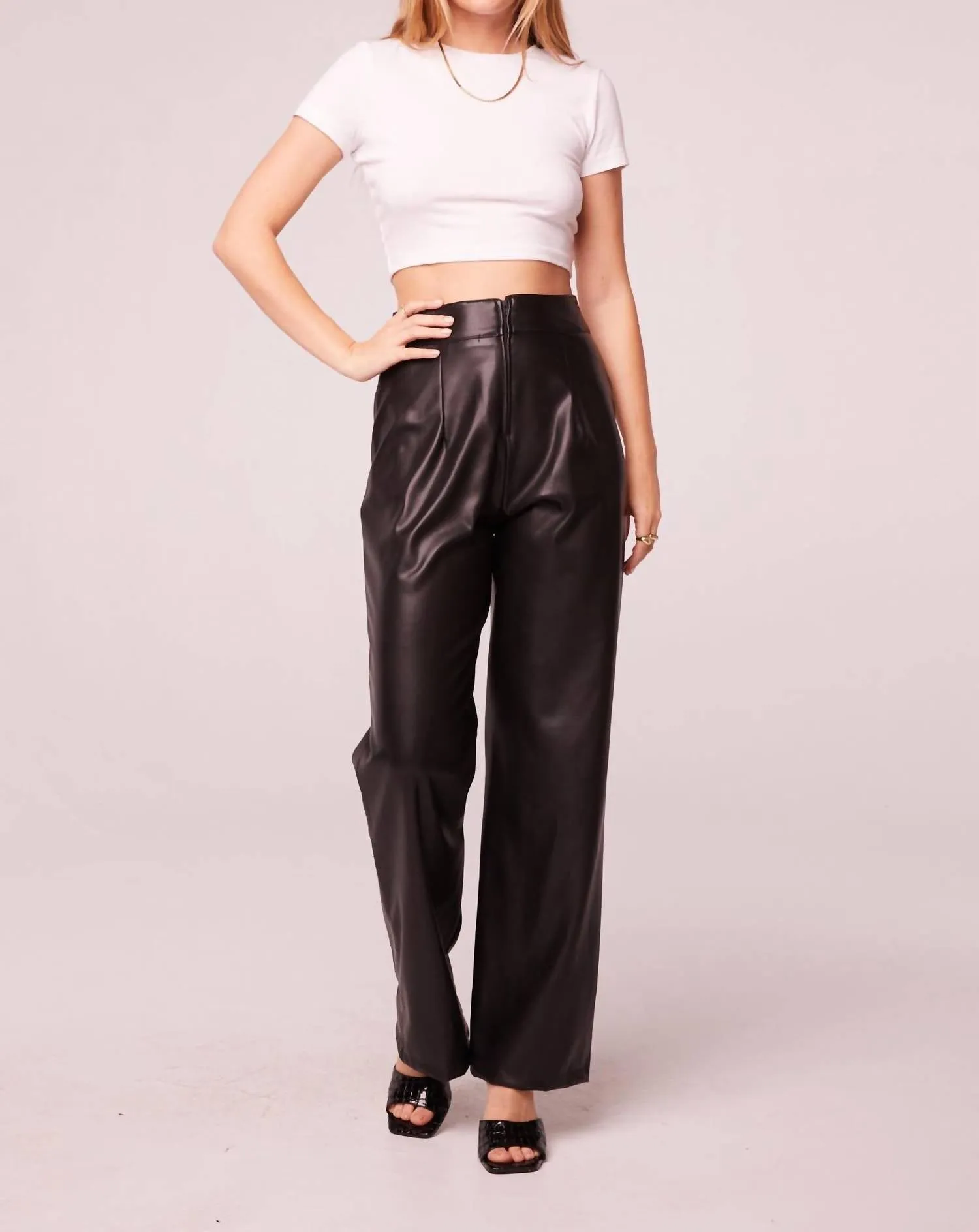 Rock Goddess Faux Leather Pants In Black