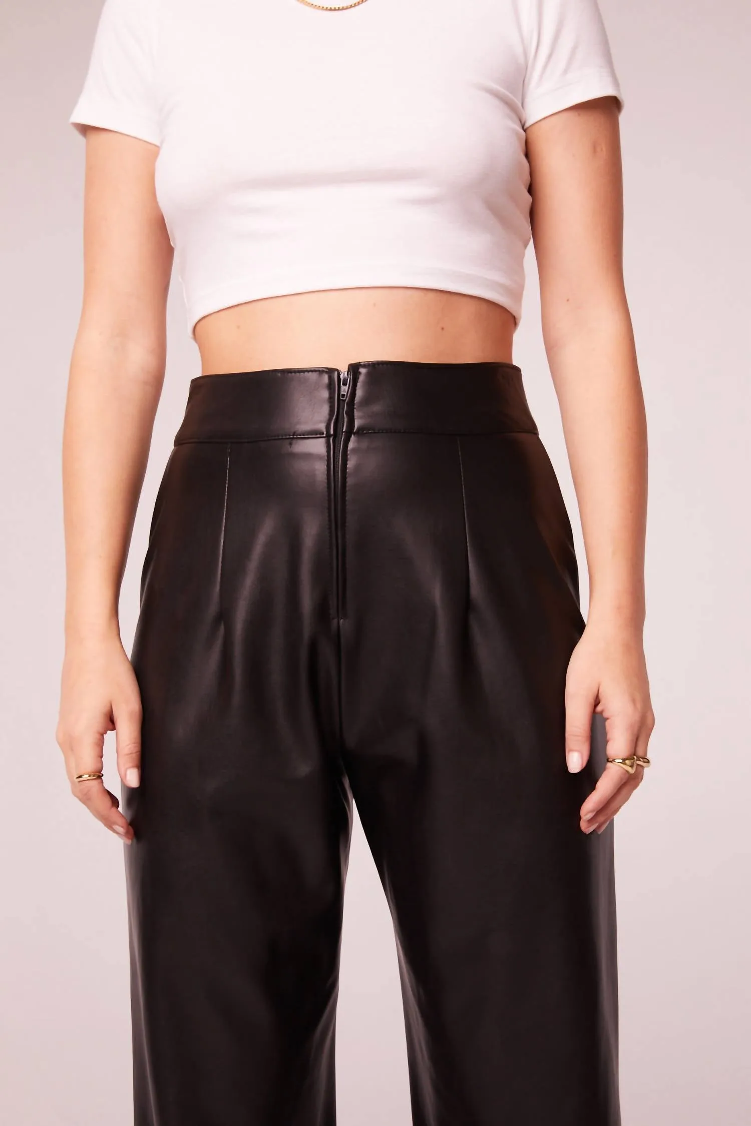 Rock Goddess Faux Leather Pants In Black