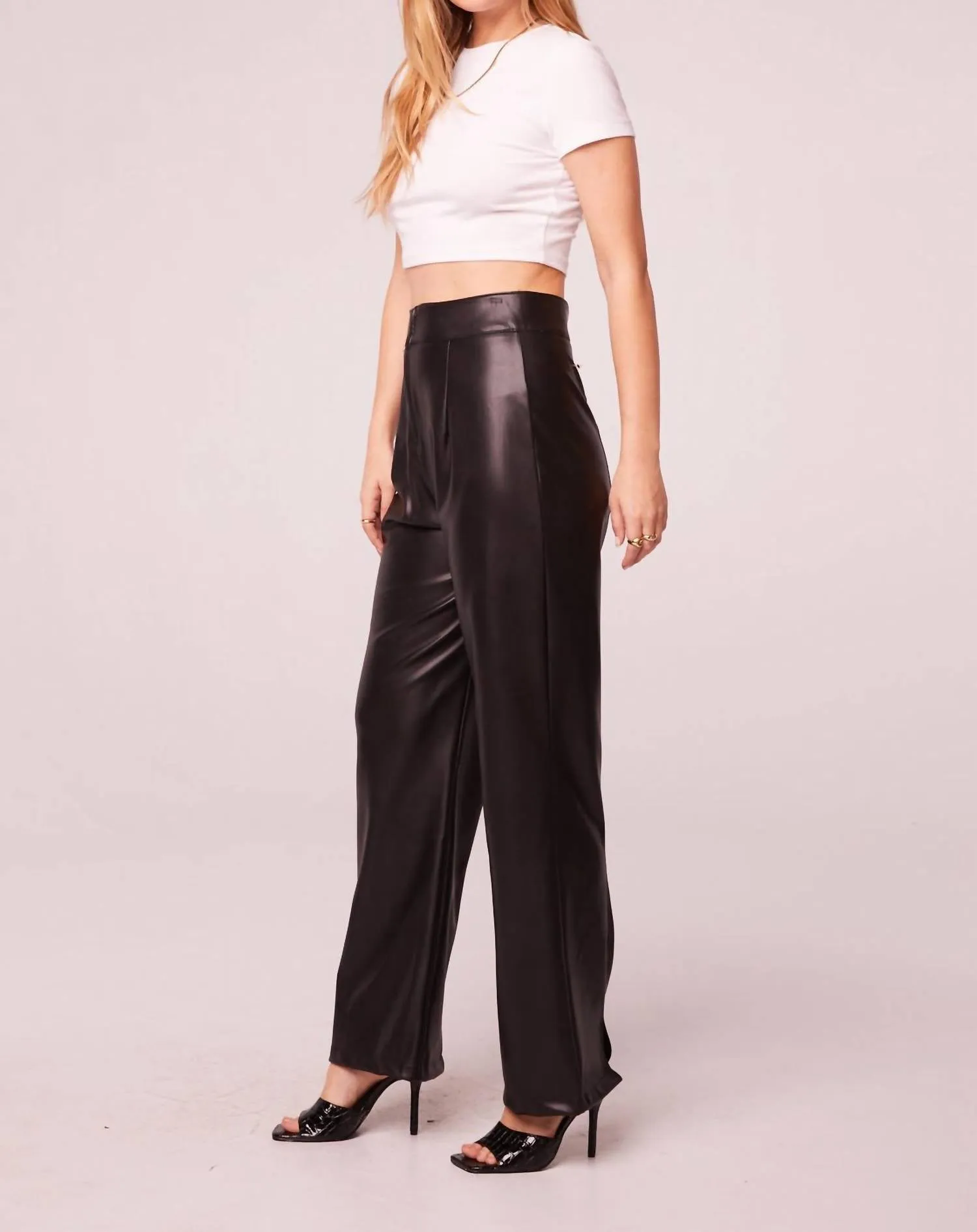 Rock Goddess Faux Leather Pants In Black