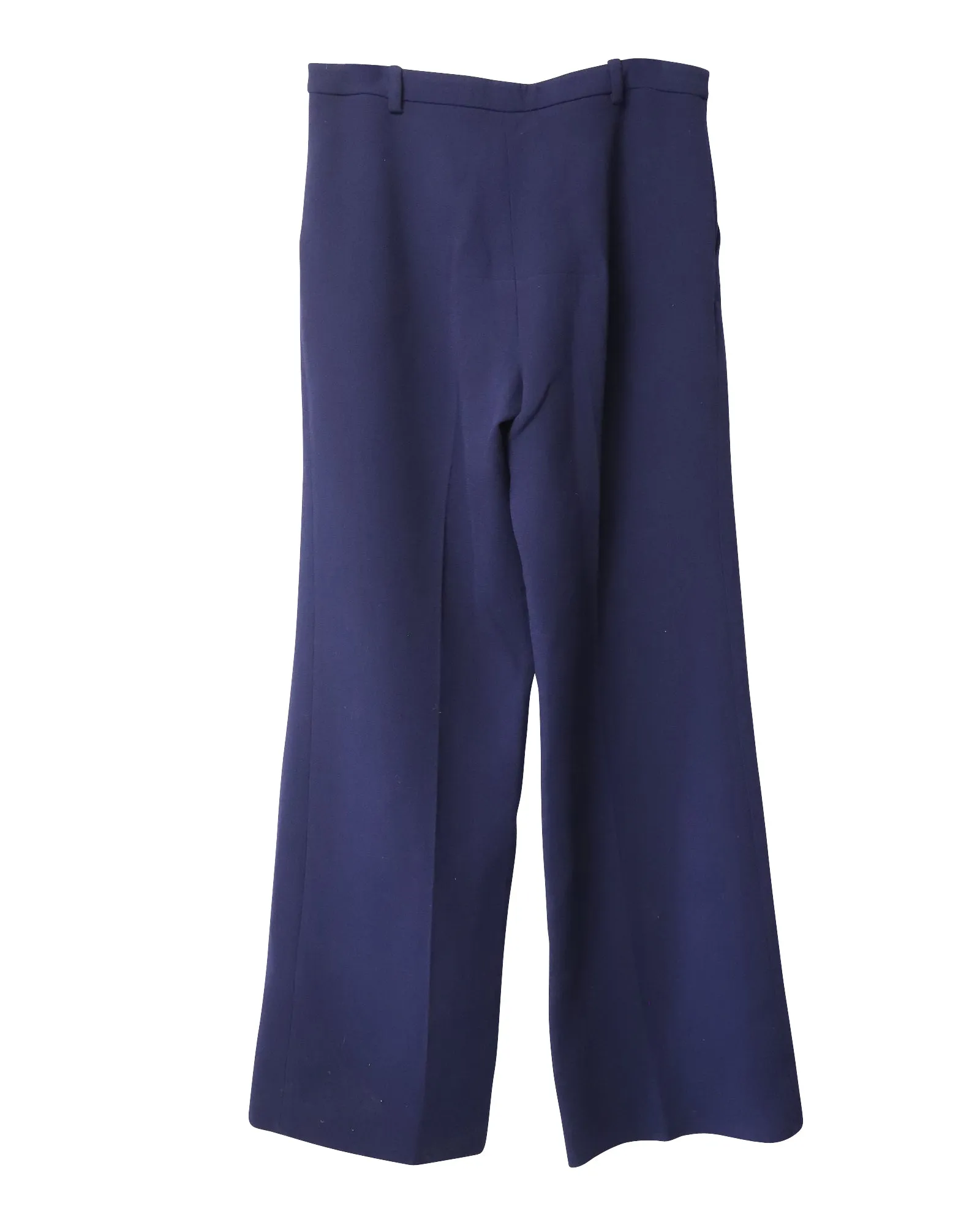 Roland Mouret Wide Leg Trousers in Blue Wool