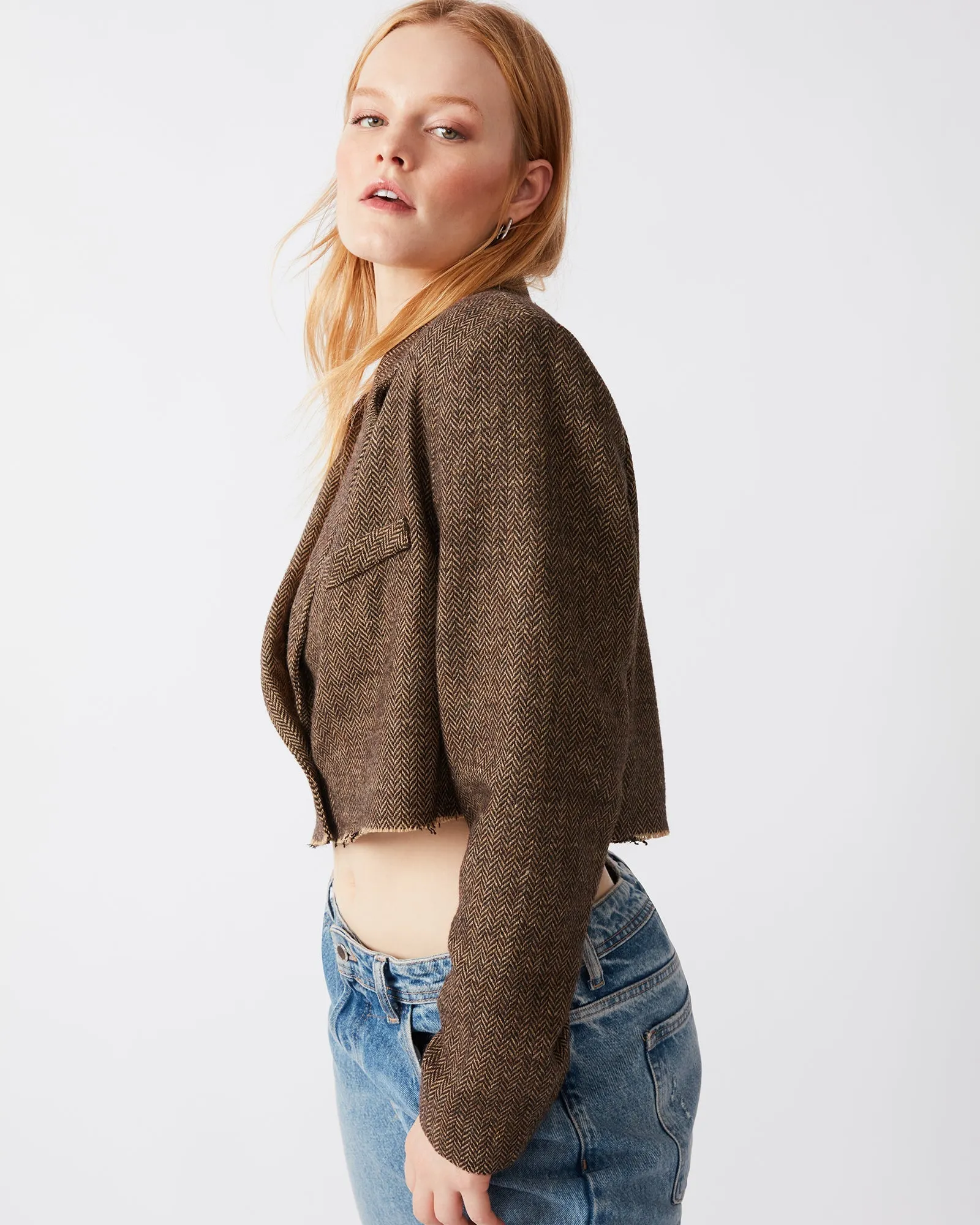 Rupi Cropped Blazer Brown