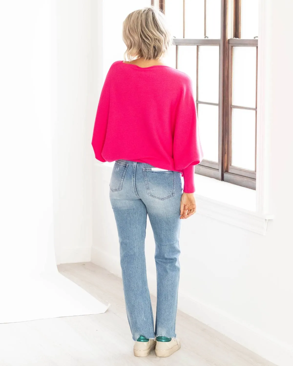 Ryu Sweater In Hot Pink