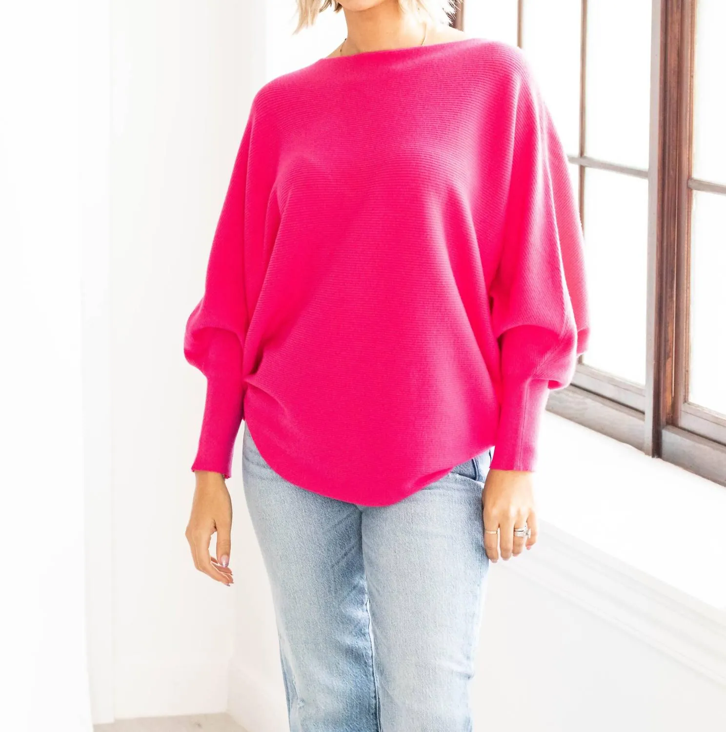 Ryu Sweater In Hot Pink