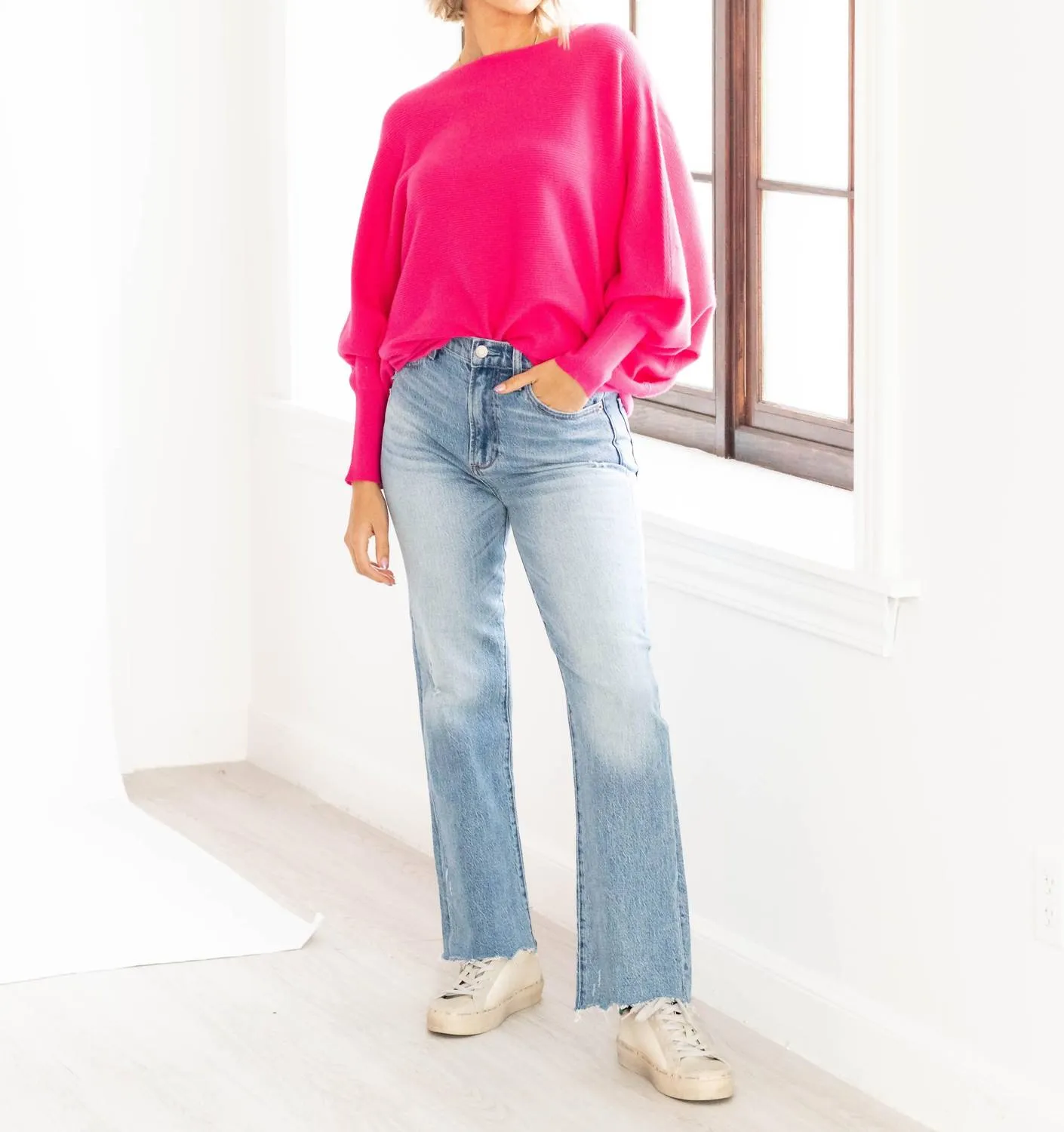 Ryu Sweater In Hot Pink