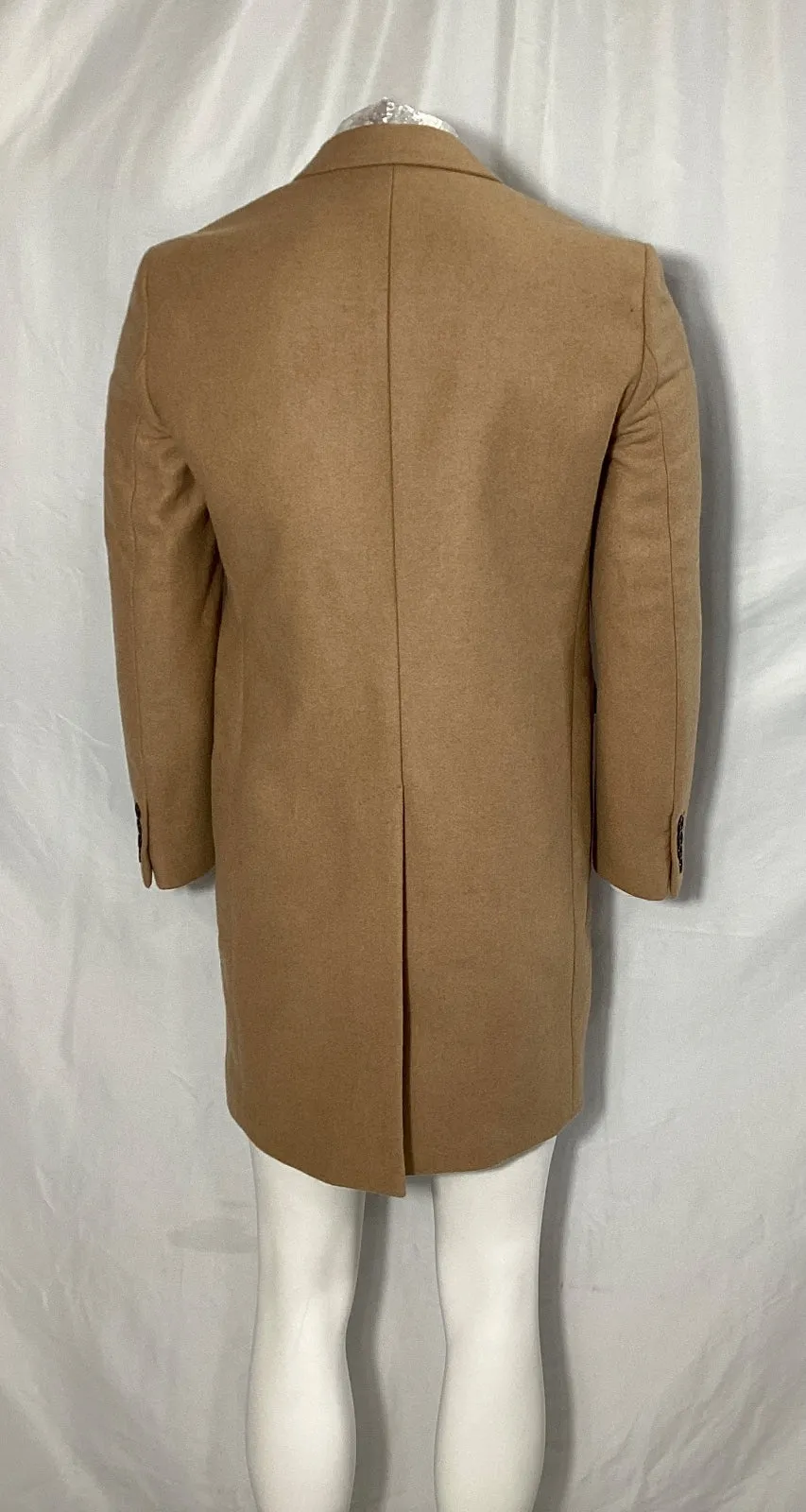 Saint Laurent Slim Fit Chesterfield Coat in Beige Wool