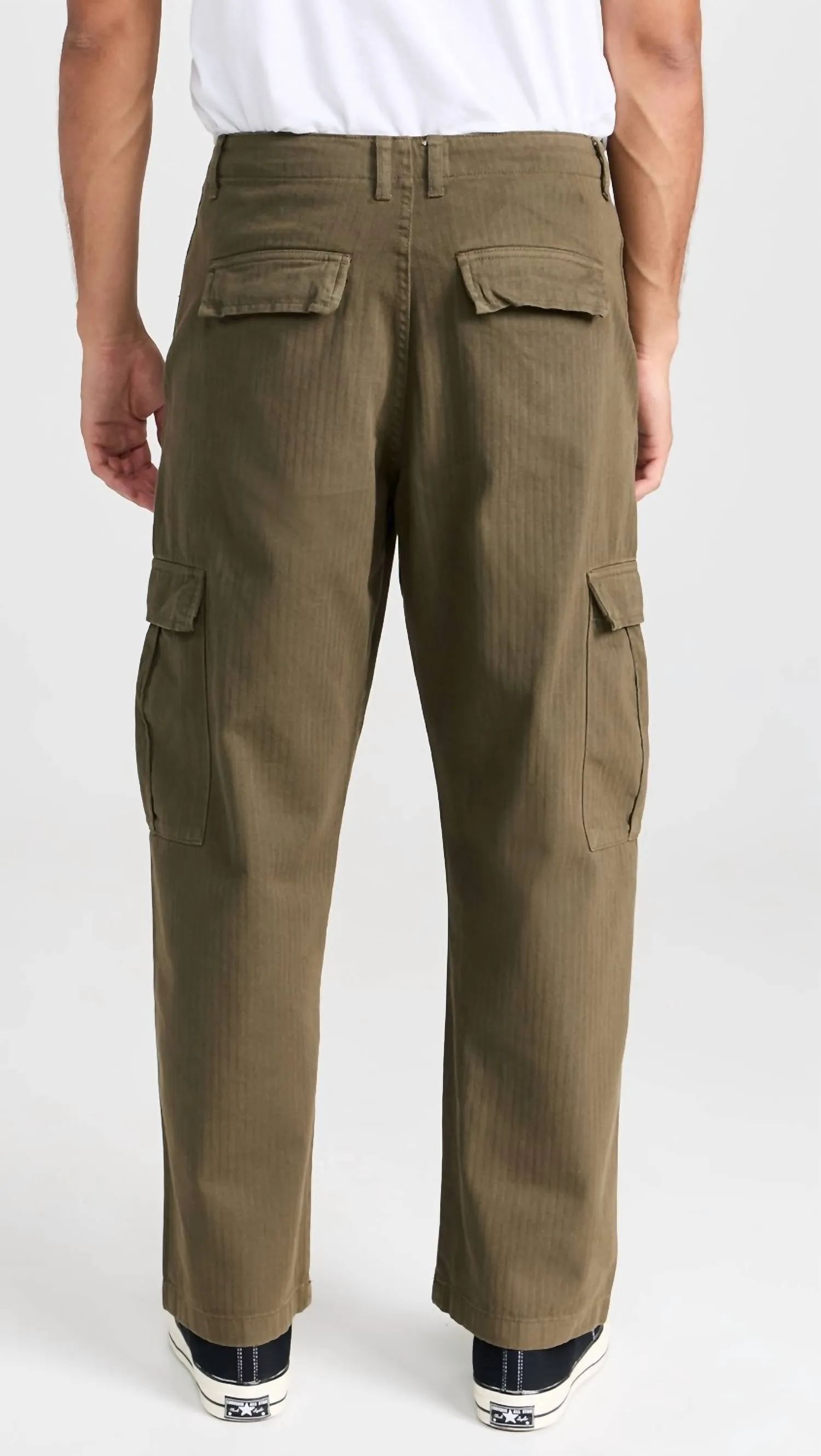 Santo Herringbone Trouser In Khaki