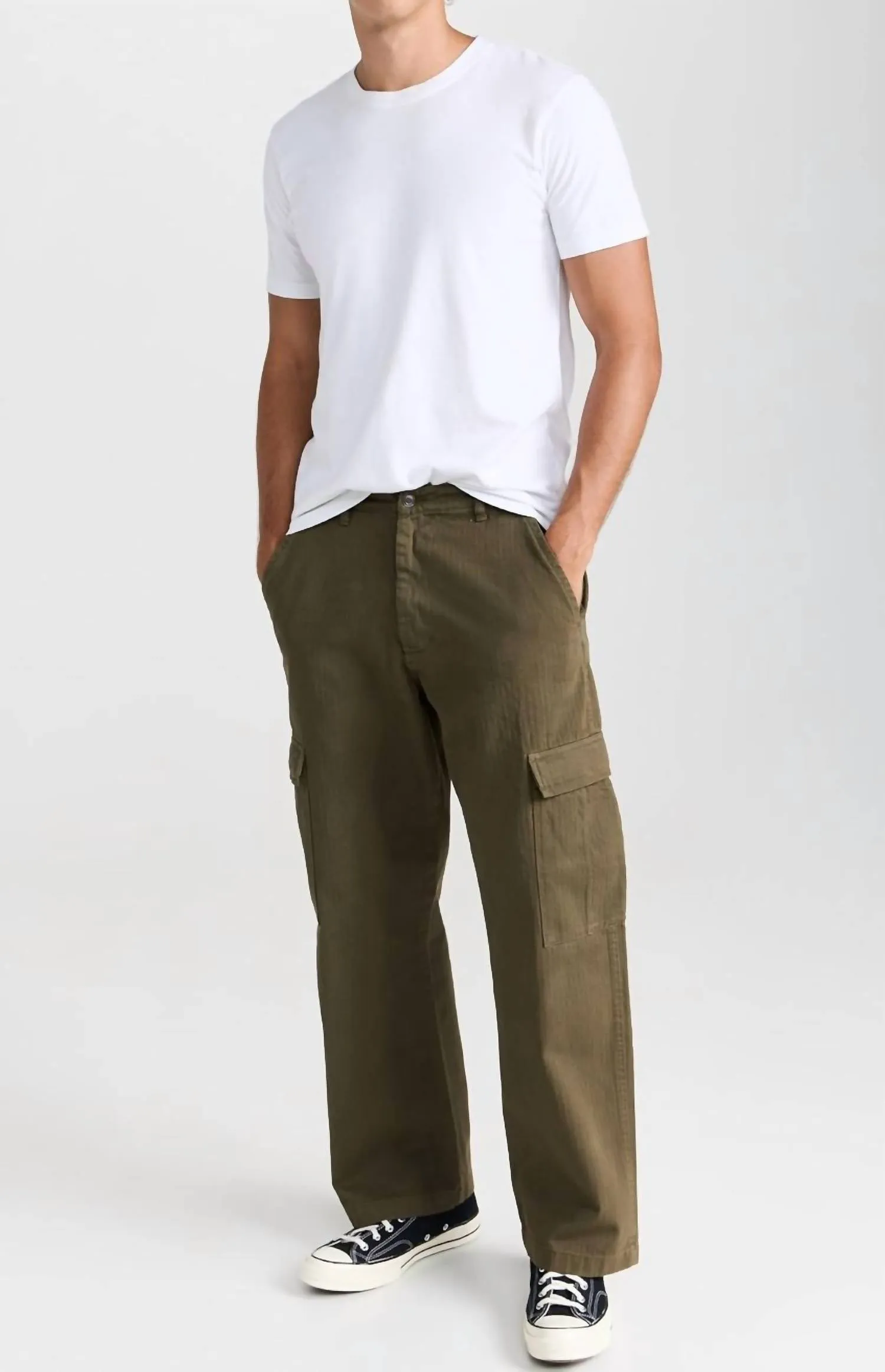 Santo Herringbone Trouser In Khaki