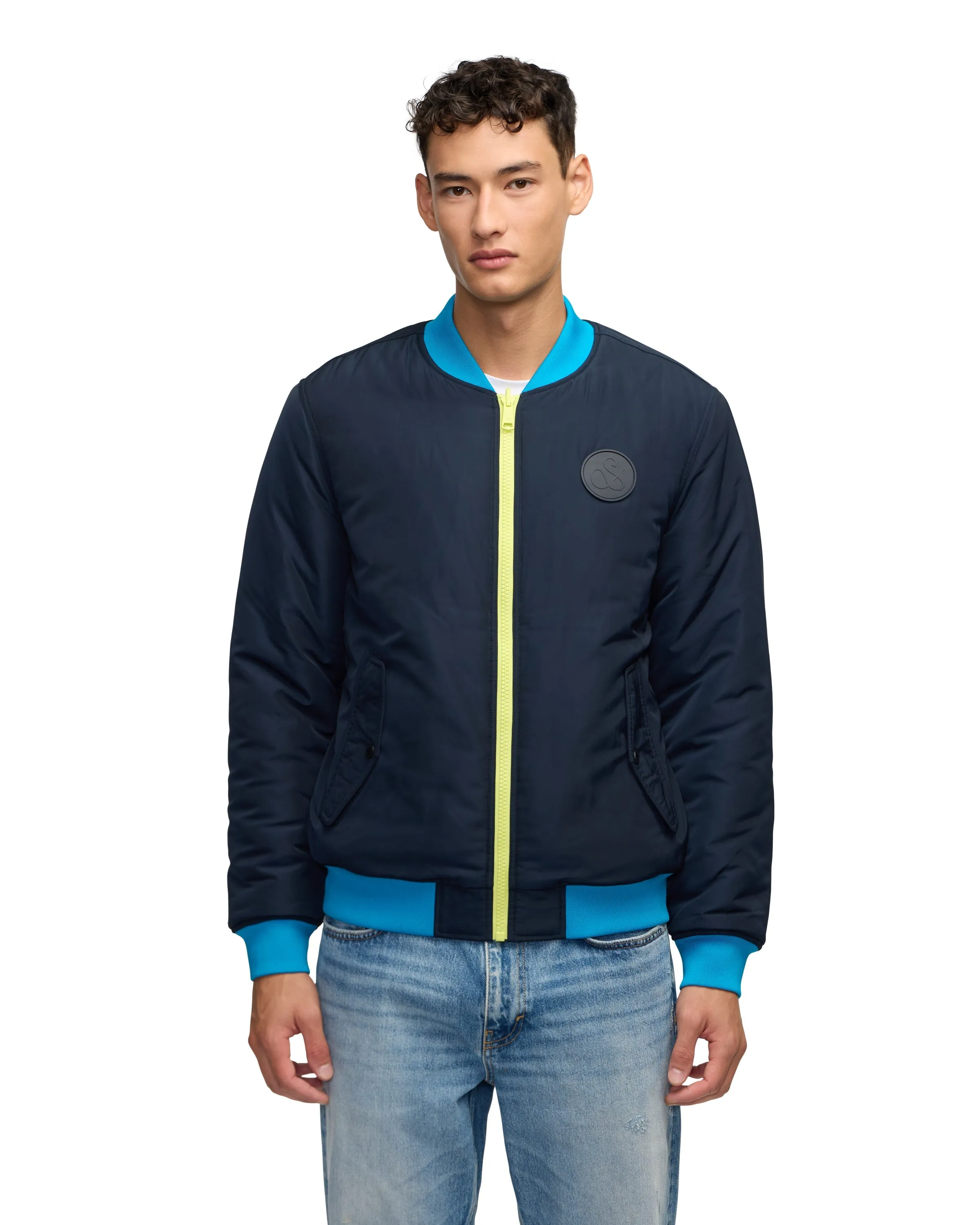 Scotch & Soda Men's Evlon Reversible Varsity Bomber Jacket