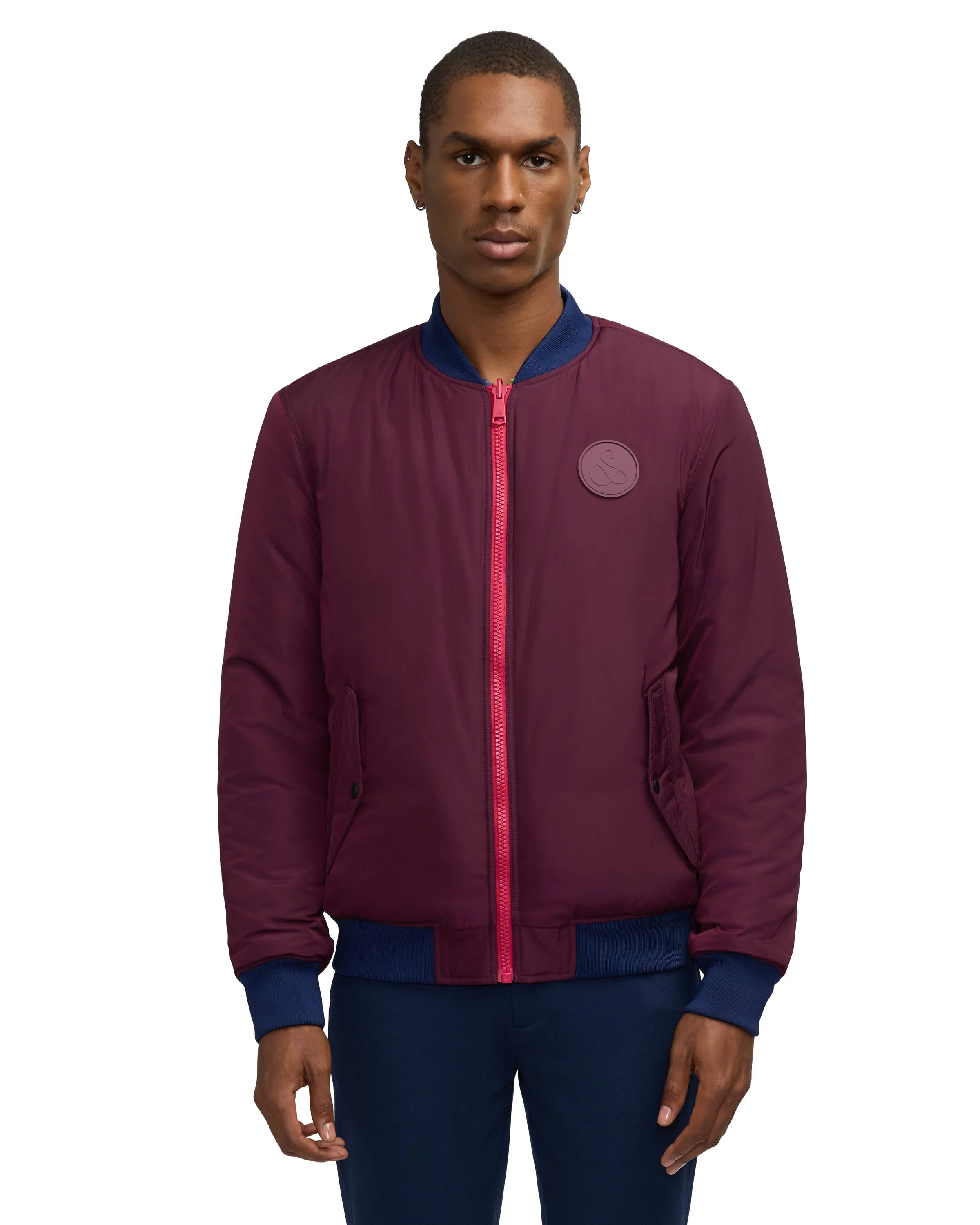 Scotch & Soda Men's Evlon Reversible Varsity Bomber Jacket