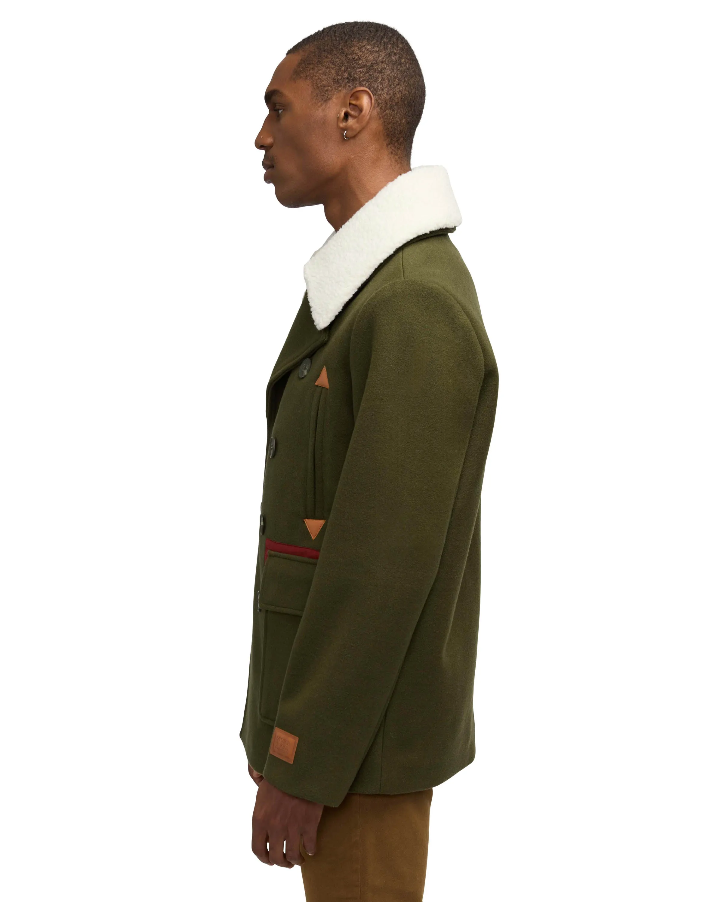 Scotch & Soda Men's Izak Peacoat With Contrast Detail And Removable  Collar