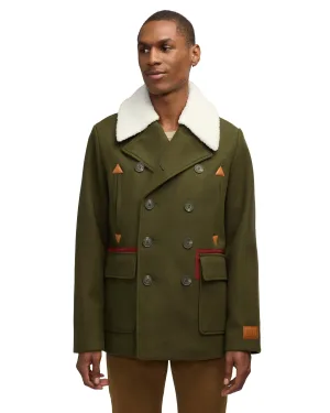 Scotch & Soda Men's Izak Peacoat With Contrast Detail And Removable  Collar