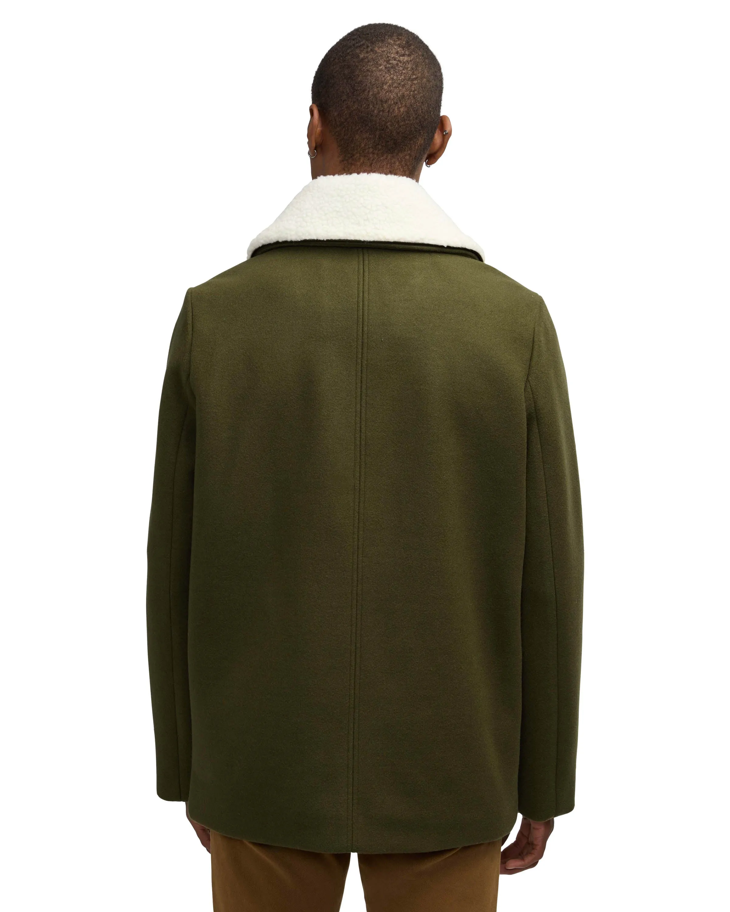 Scotch & Soda Men's Izak Peacoat With Contrast Detail And Removable  Collar