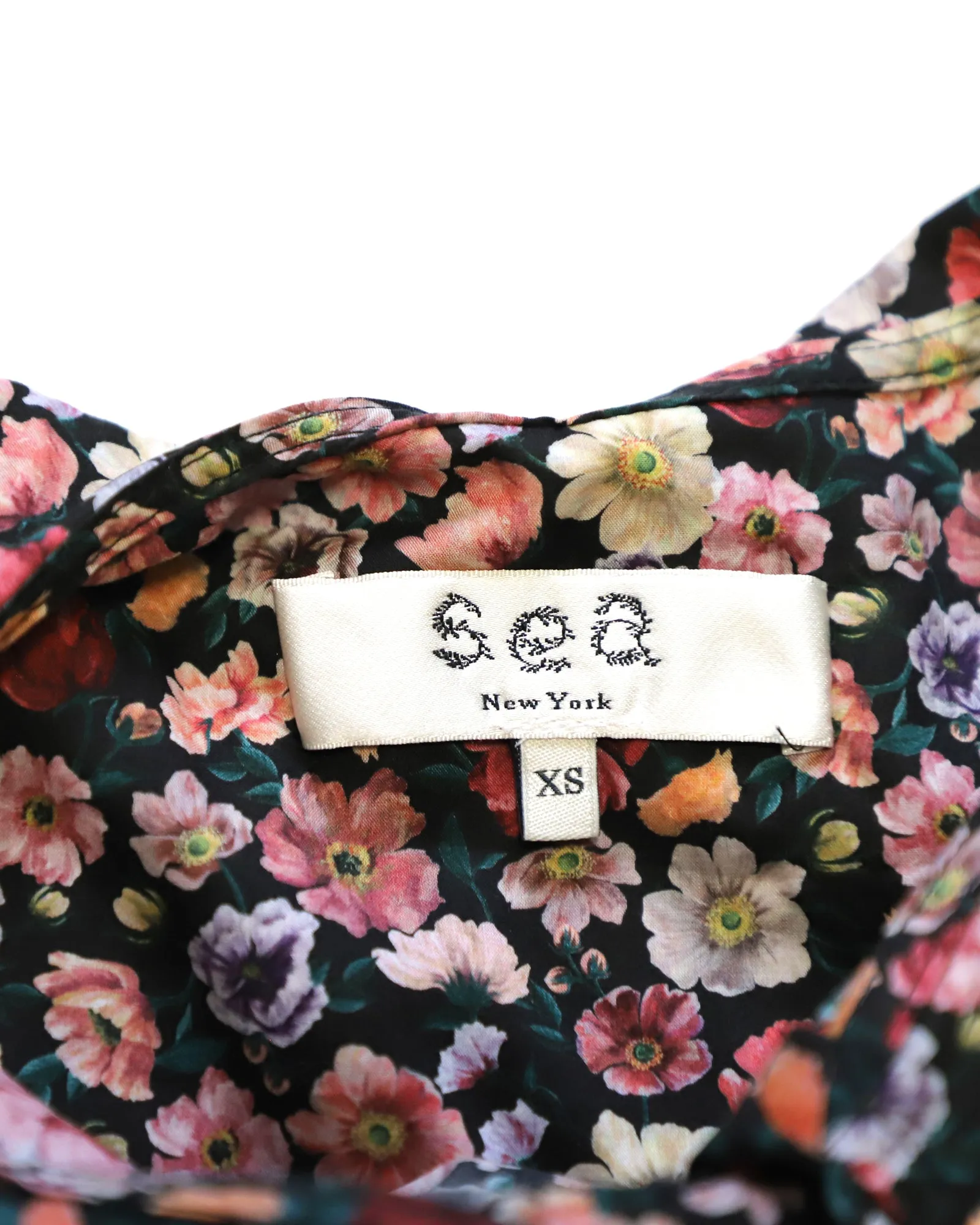 Sea New York Leslie Peter Pan Collar Top in Multicolor Cotton