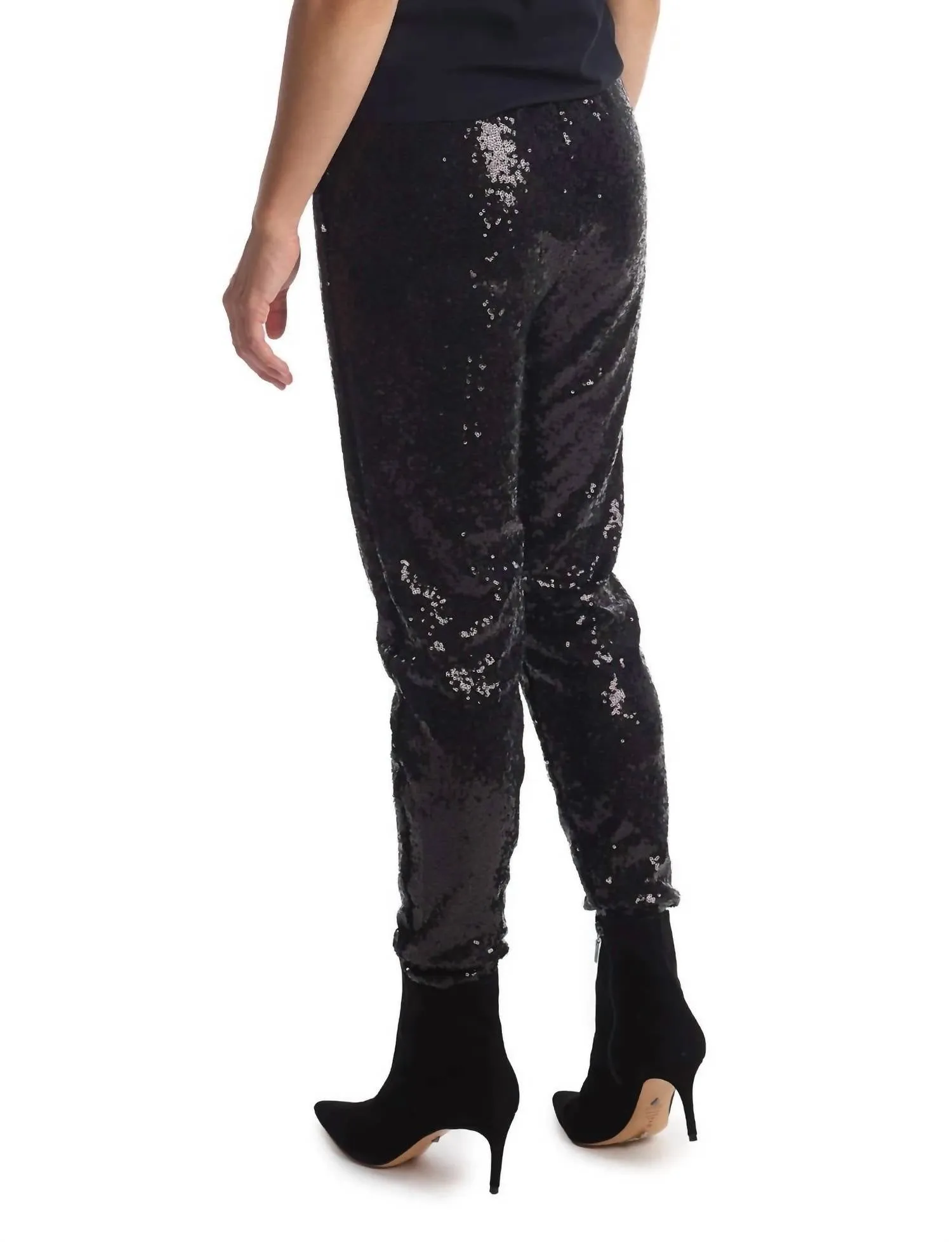 Sequin Jogger In Black
