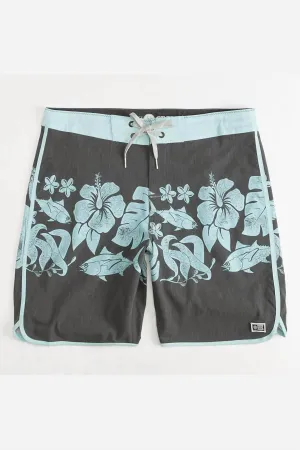 Shibi Boardies In Black And Light Bue