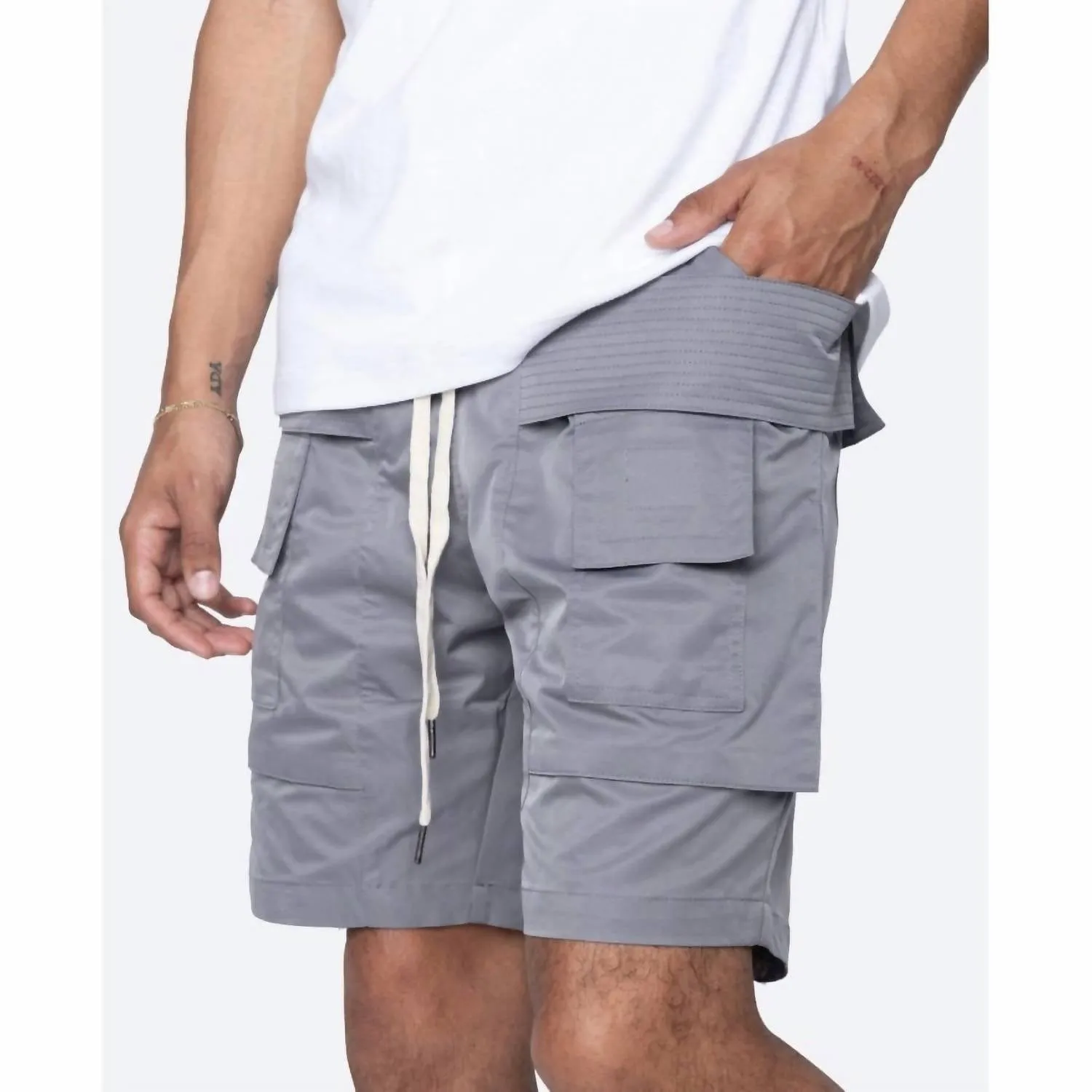 Shinobi Cargo Pocket Shorts In Grey