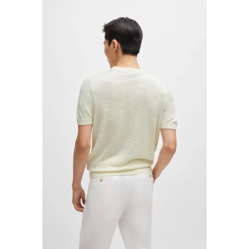 Short-sleeved sweater in Tussah silk