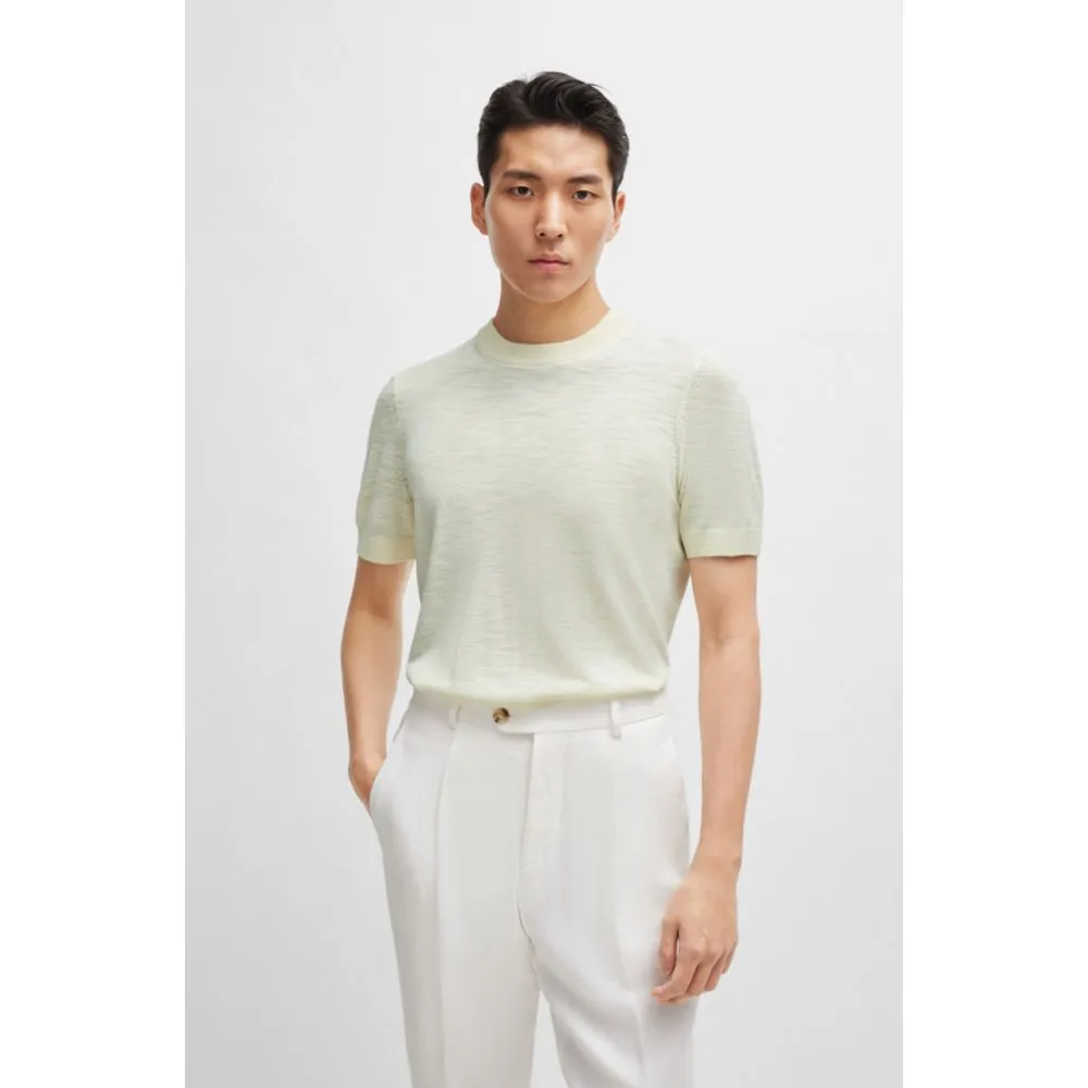 Short-sleeved sweater in Tussah silk