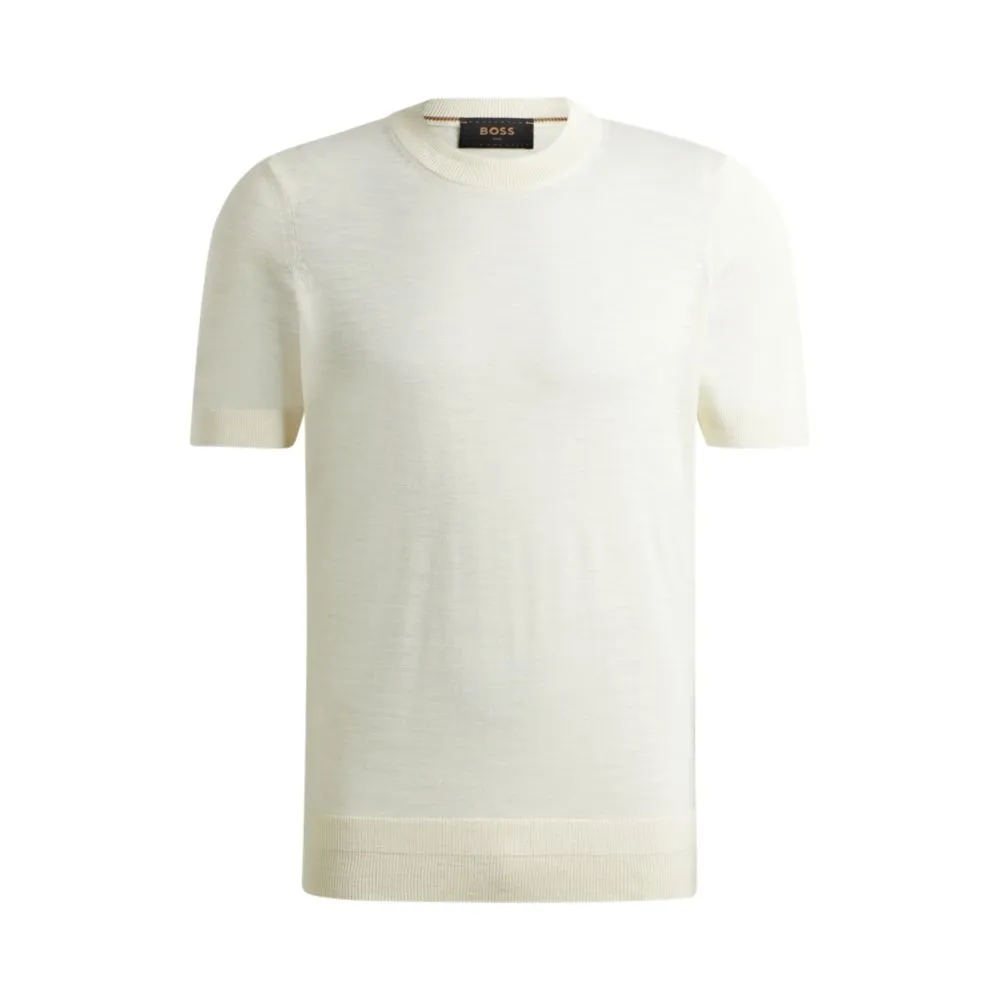 Short-sleeved sweater in Tussah silk