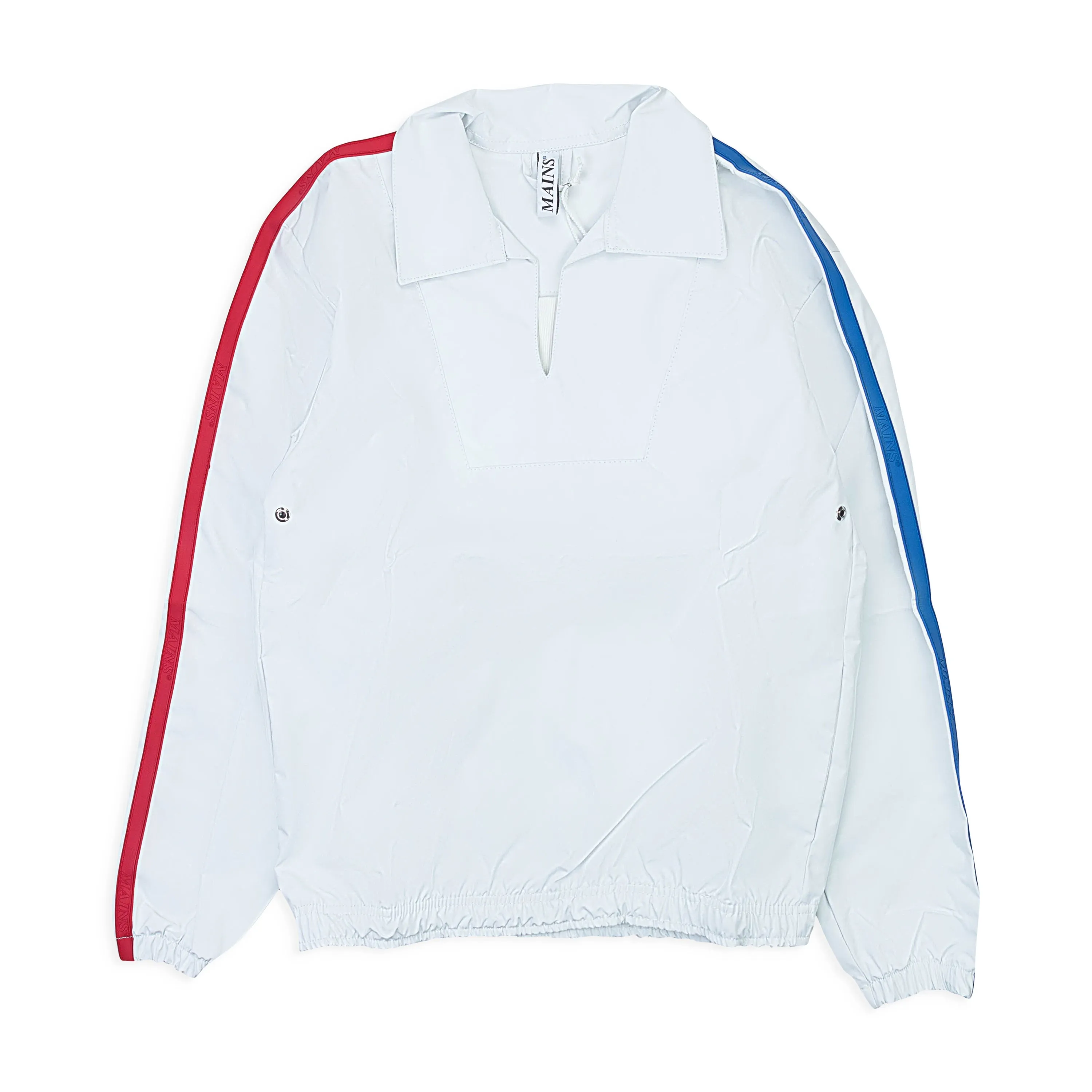 SIDE STRIP QUARTER ZIP WHITE/BLUE TRACK JACKETS