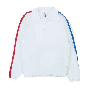 SIDE STRIP QUARTER ZIP WHITE/BLUE TRACK JACKETS