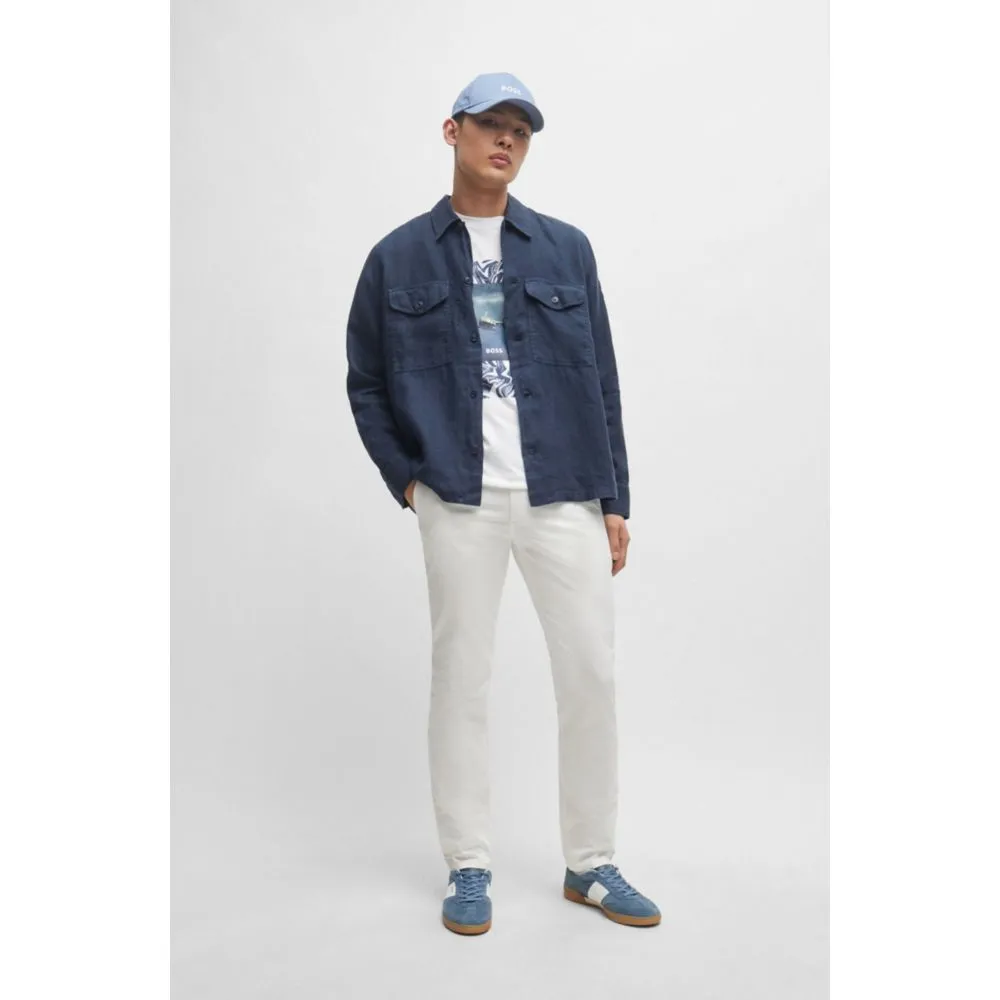 Slim-fit chinos in stretch-cotton satin