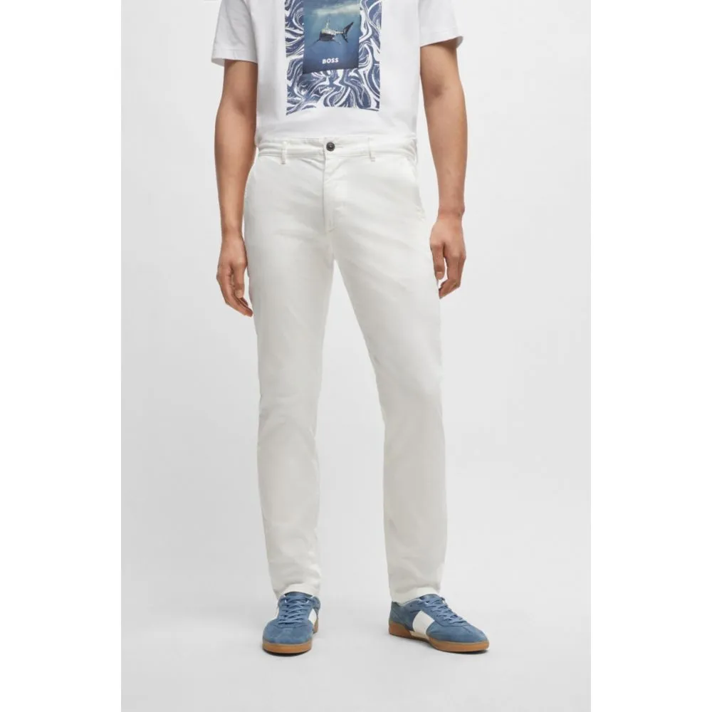 Slim-fit chinos in stretch-cotton satin