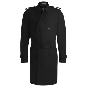 Slim-fit trench coat with double-breasted closure
