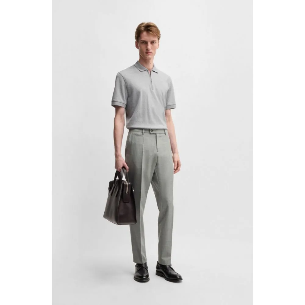 Slim-fit trousers in melange wool