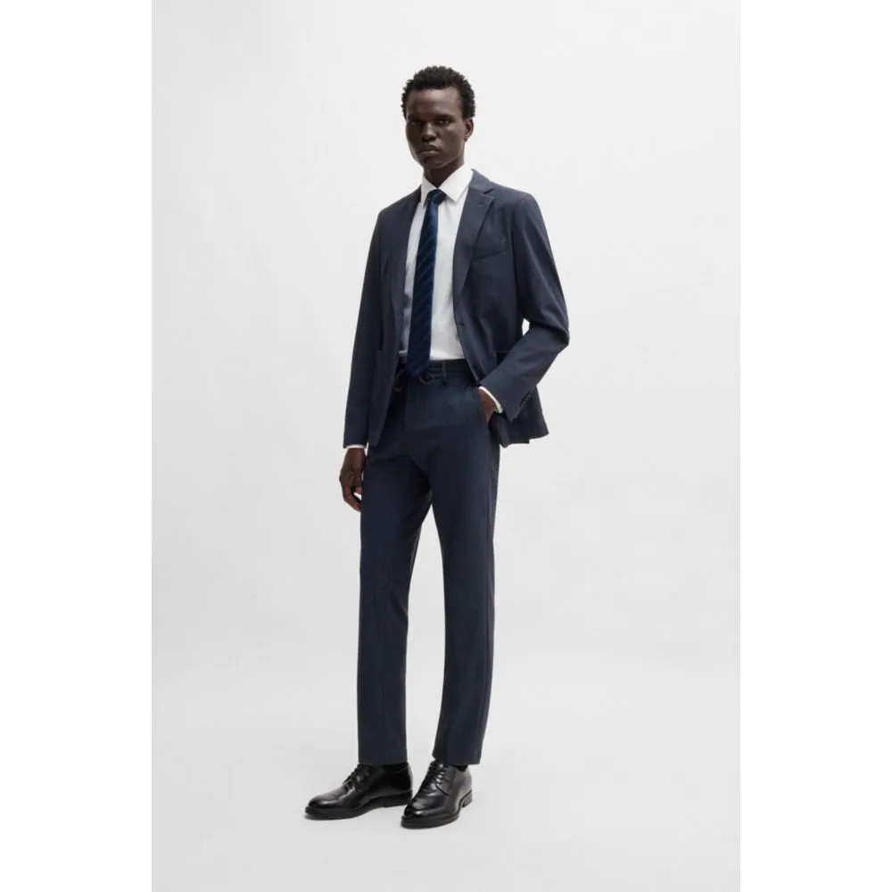 Slim-fit trousers in micro-patterned performance-stretch fabric
