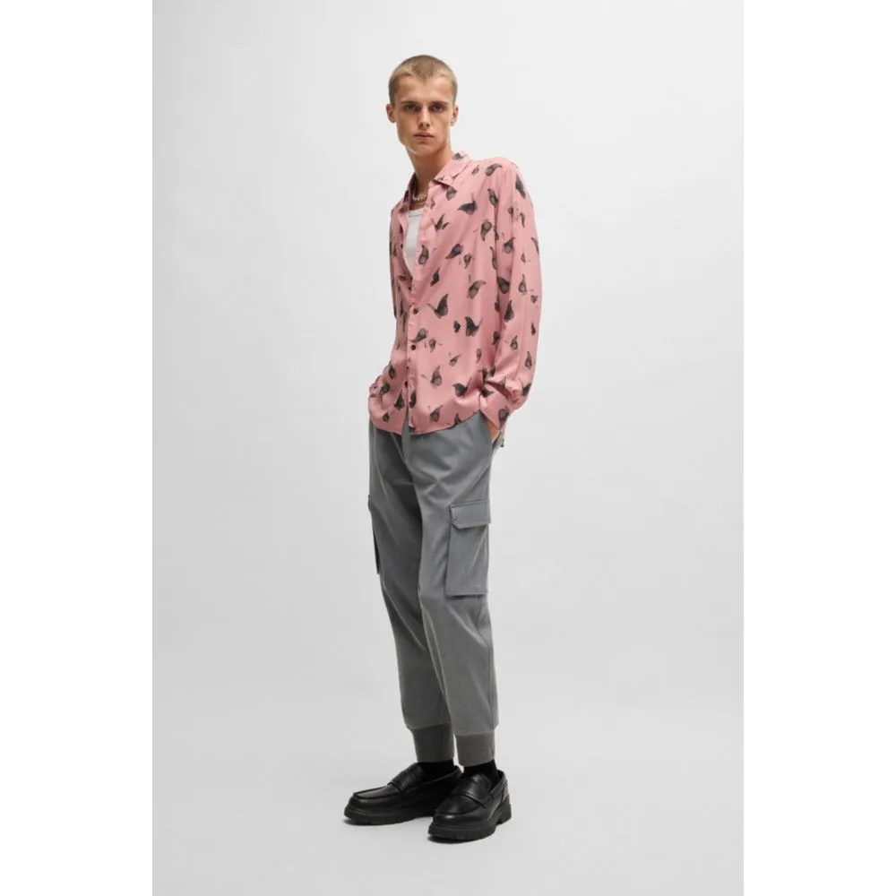 Slim-fit trousers in stretch gabardine