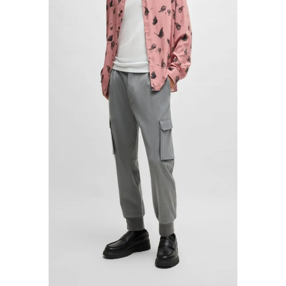 Slim-fit trousers in stretch gabardine