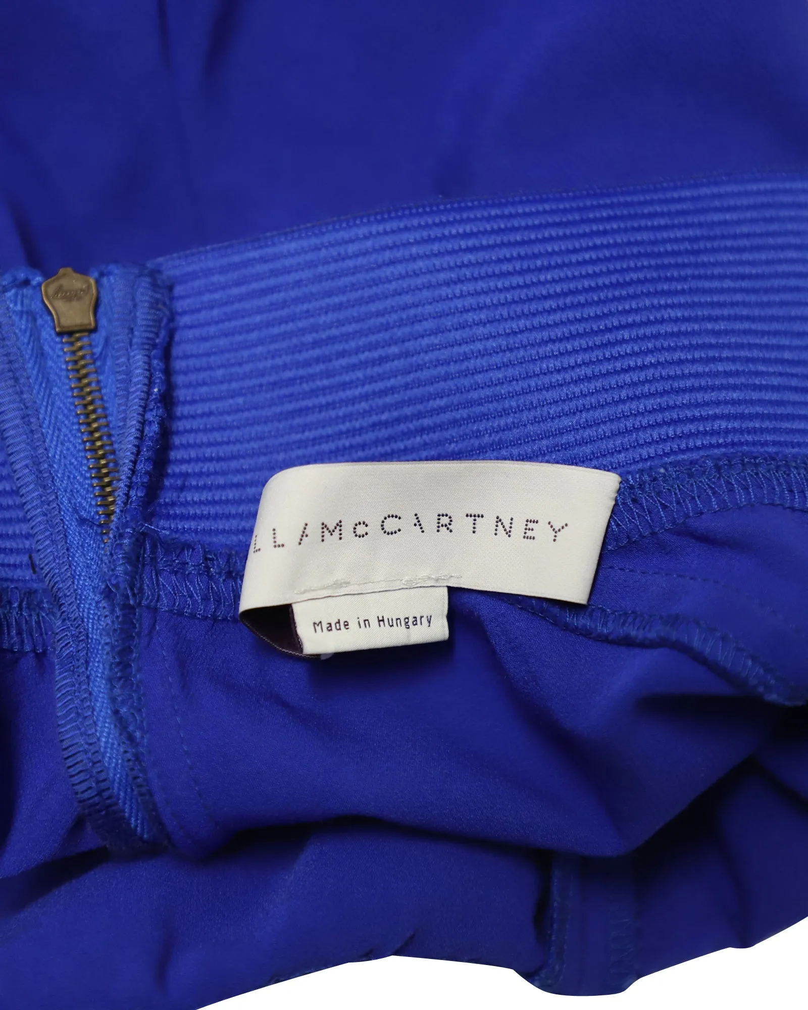 Stella McCartney High Waisted Stretch Skinny Pants in Blue Cotton
