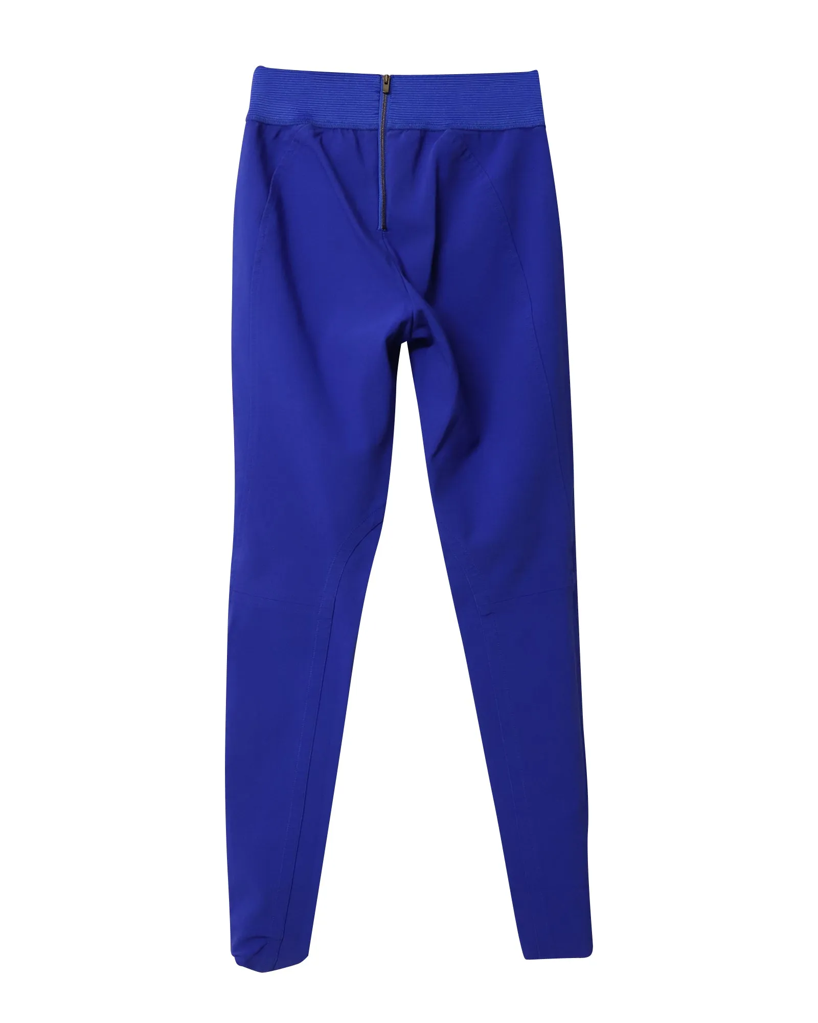 Stella McCartney High Waisted Stretch Skinny Pants in Blue Cotton