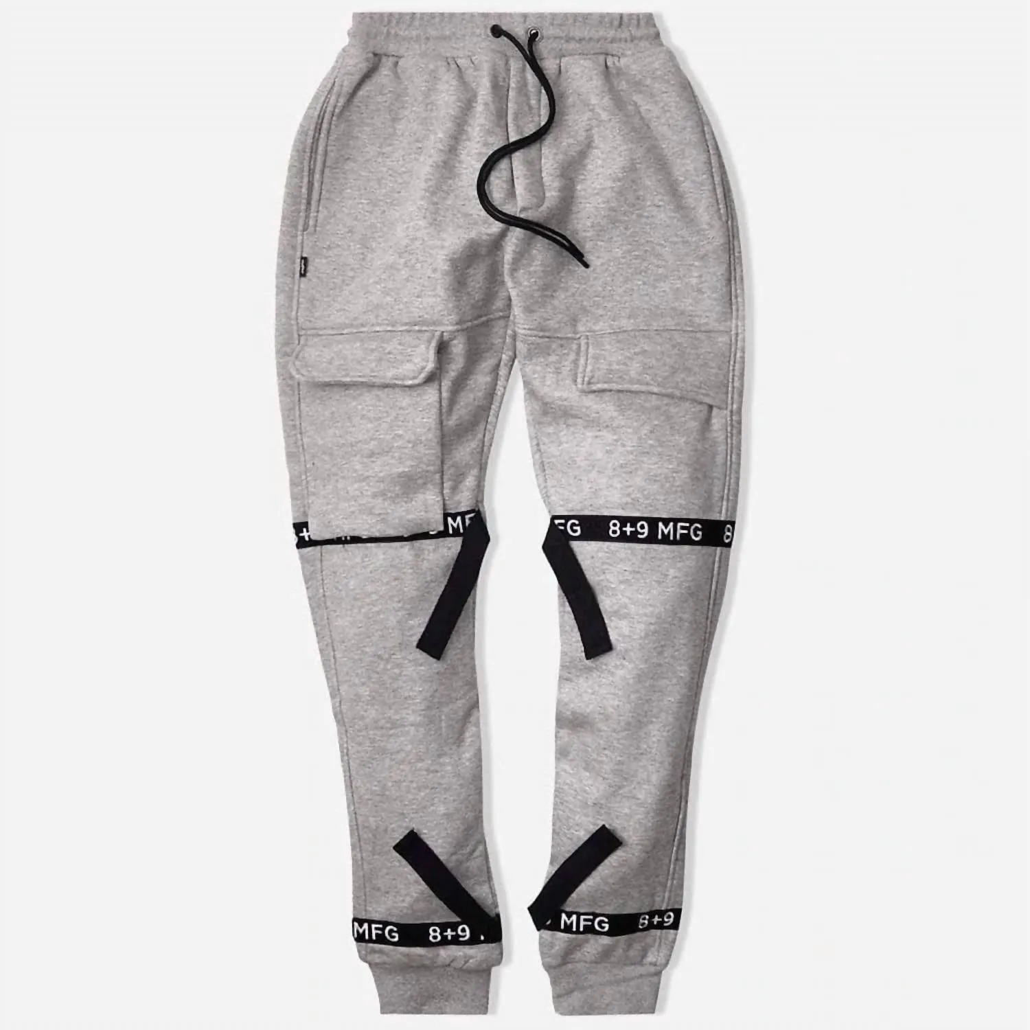 Strapped Up Fleece Sweatpants In Grey
