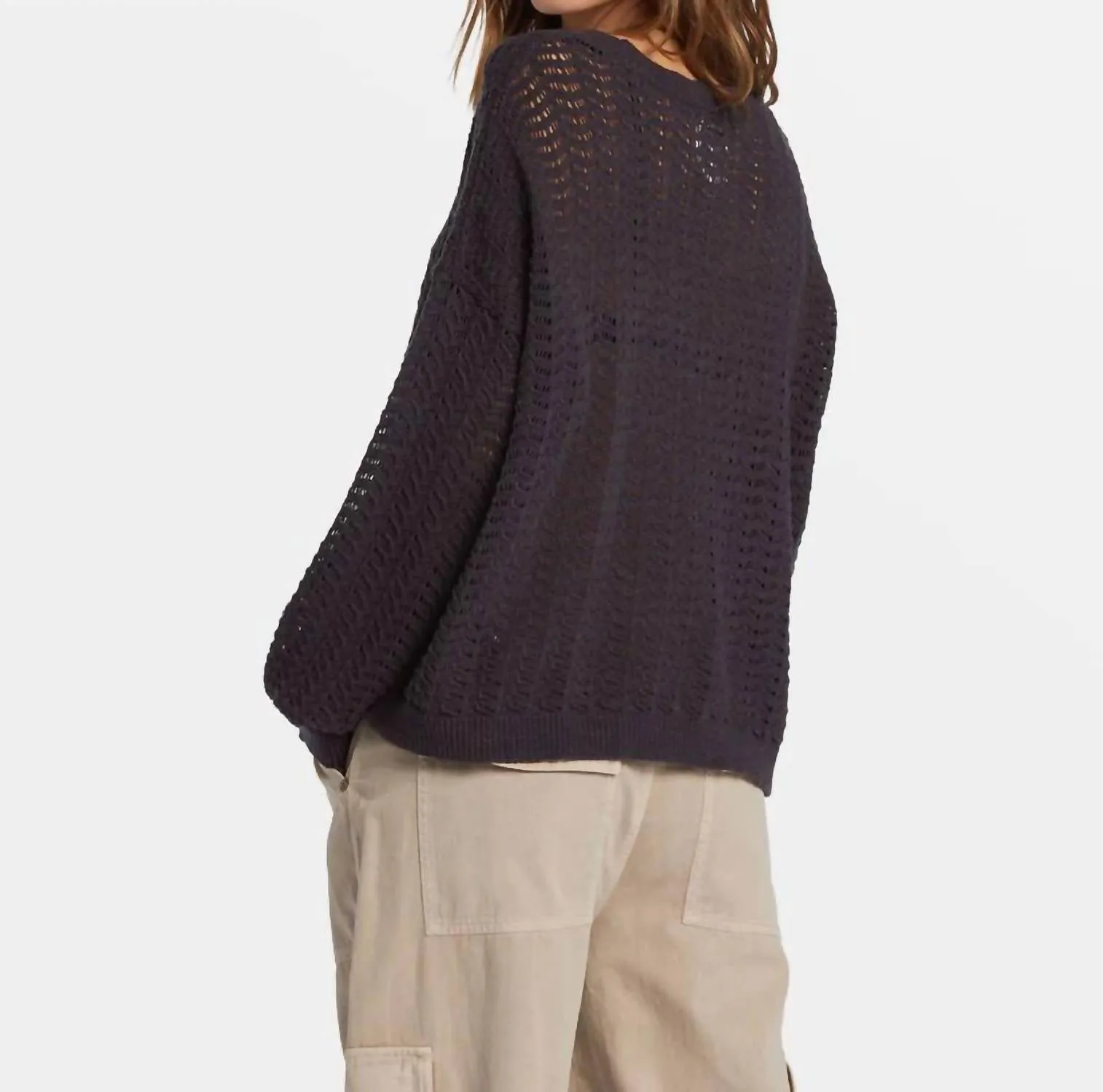 Sunlit Pullover Sweater In Bsd-Black Sands