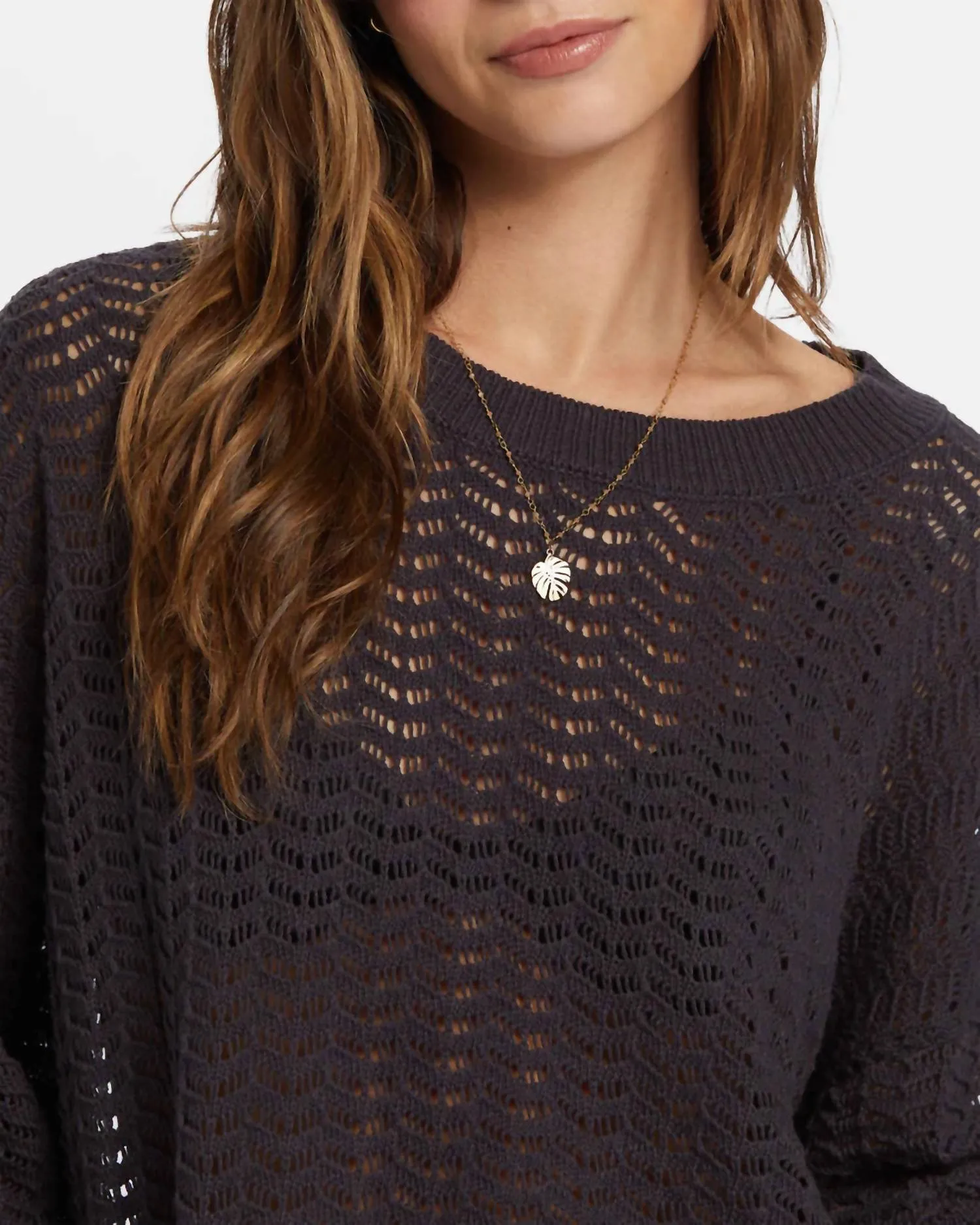 Sunlit Pullover Sweater In Bsd-Black Sands