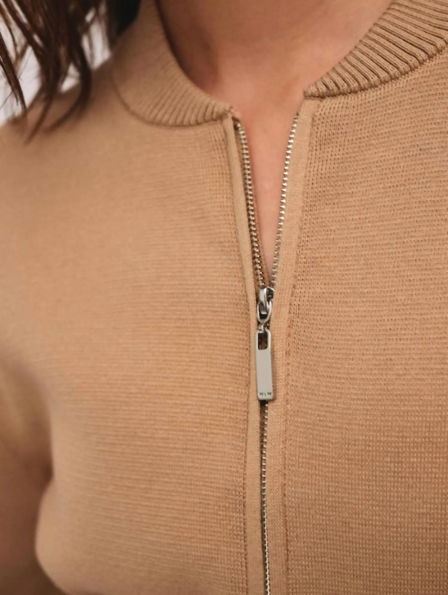 Superfine Organic Cotton Track Jacket In Vintage Camel