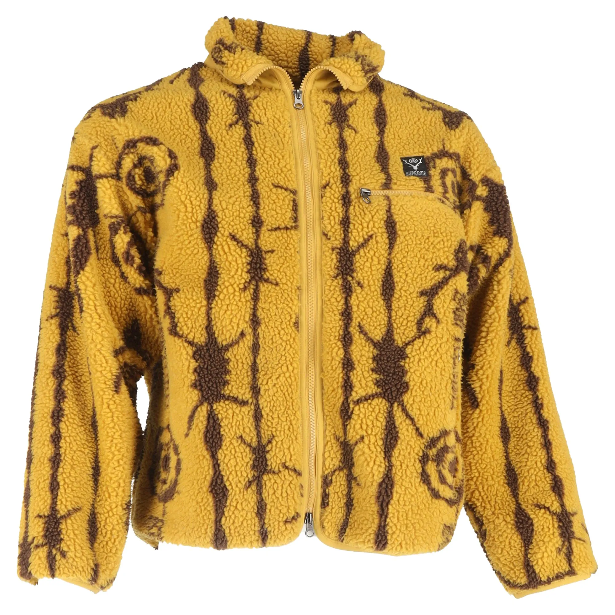 Supreme x SOUTH2 WEST8 Printed Jacket in Yellow Fleece