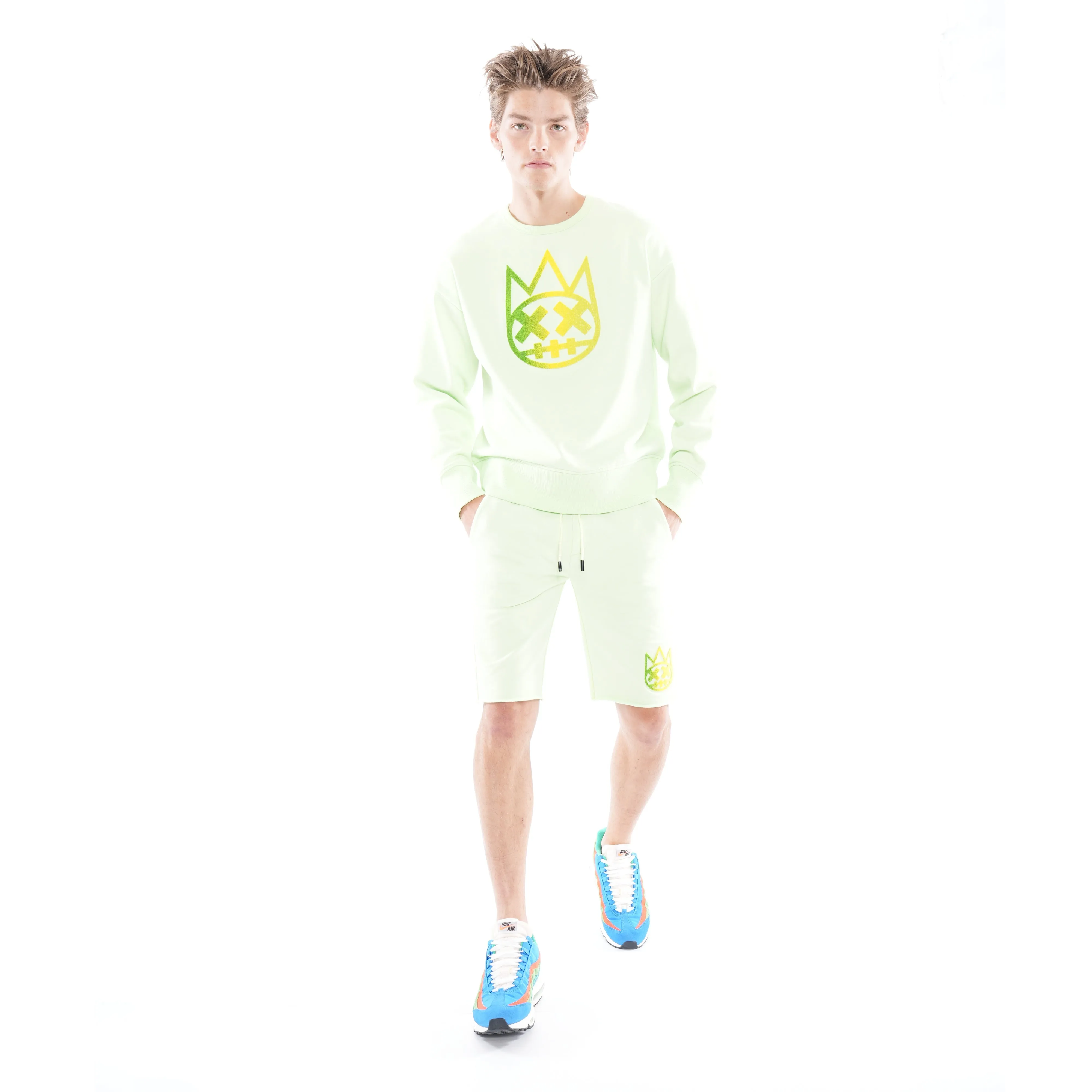 SWEATSHORT IN PATINA GREEN