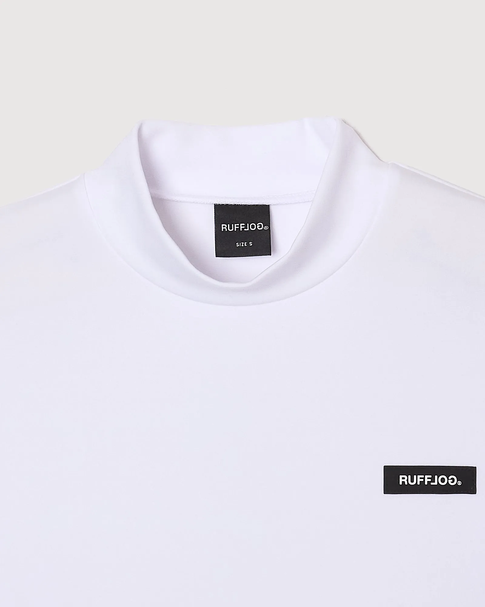 TC LOGO L/S MOCK NECK SHIRTS WHITE