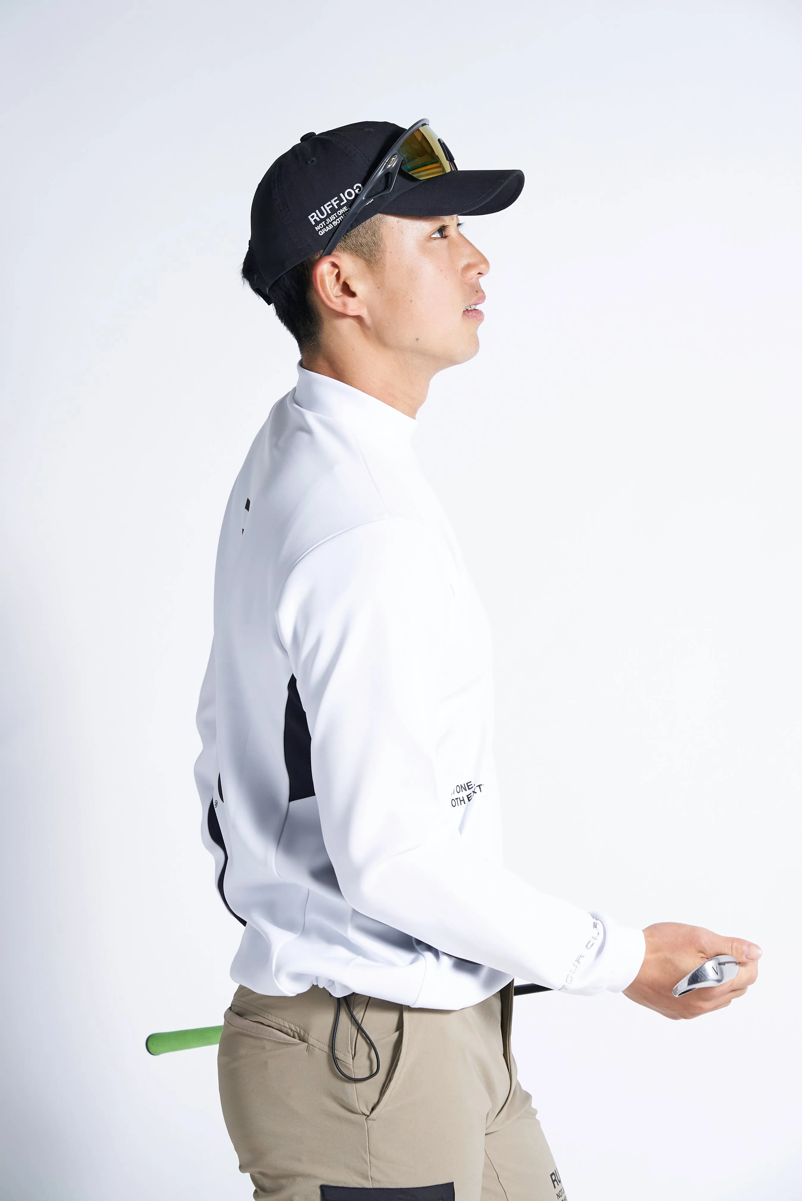 TC LOGO L/S MOCK NECK SHIRTS WHITE