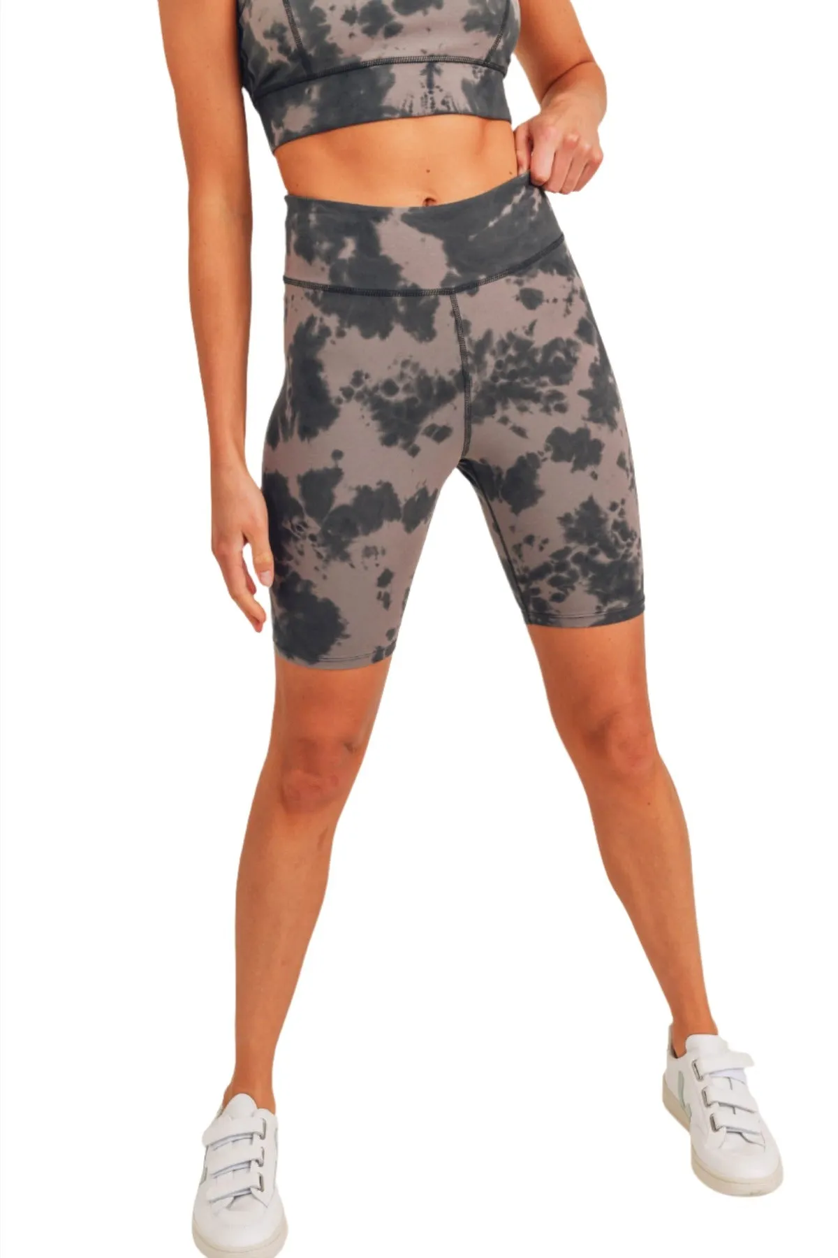 Tie-Dye Cotton Highwaist Bermuda Shorts APH2790