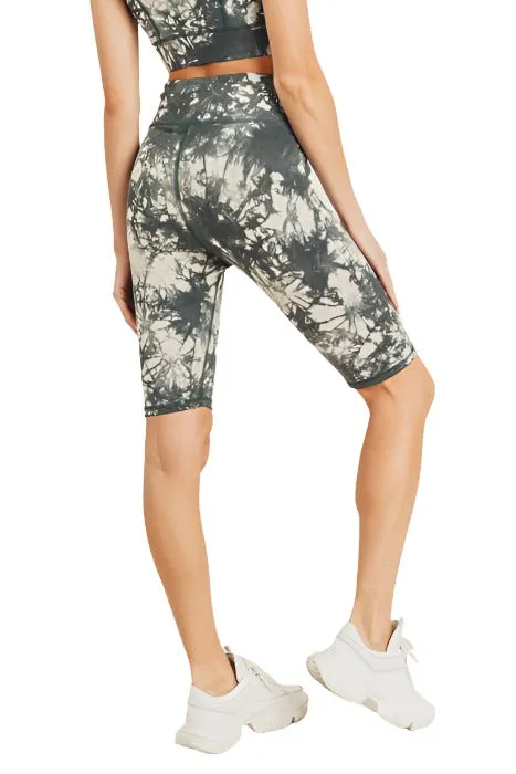 Tie-Dye Cotton Highwaist Bermuda Shorts APH2790