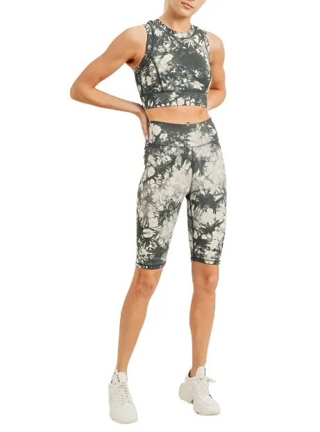 Tie-Dye Cotton Highwaist Bermuda Shorts APH2790