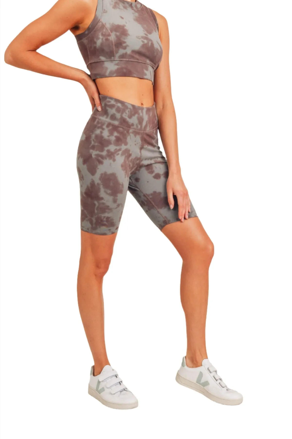 Tie-Dye Cotton Highwaist Bermuda Shorts APH2790