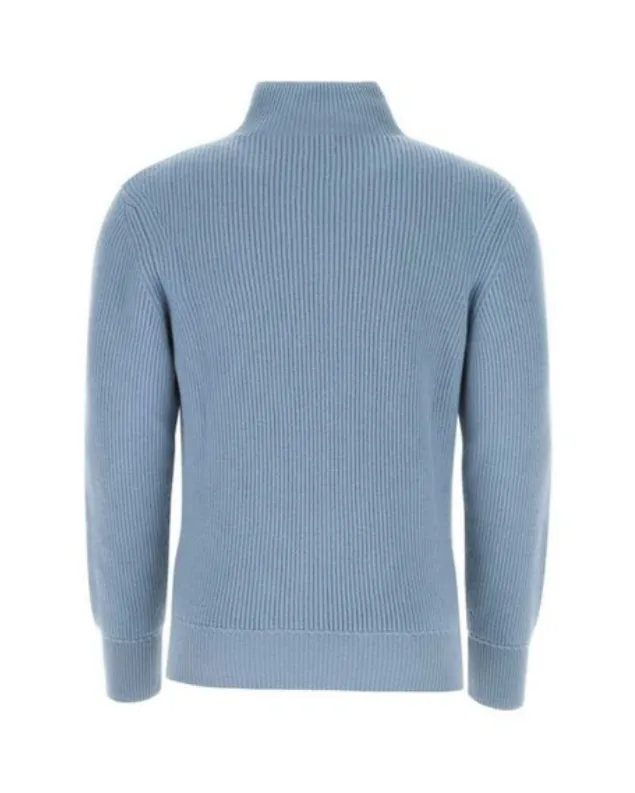 Tom Ford Mens Turtleneck Cashmere Sweater In Blue