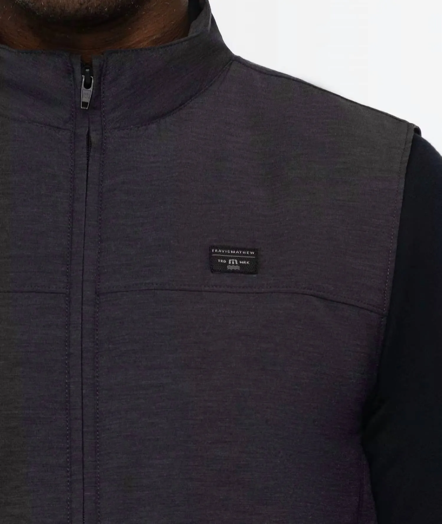 Top Of The Line Golf Vest In Heather Black