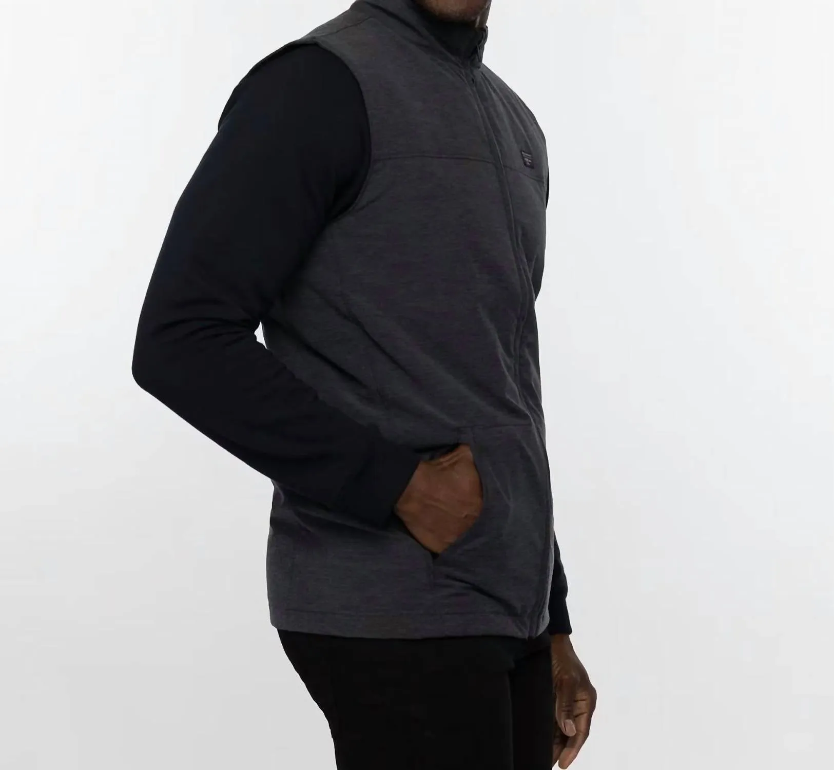 Top Of The Line Golf Vest In Heather Black